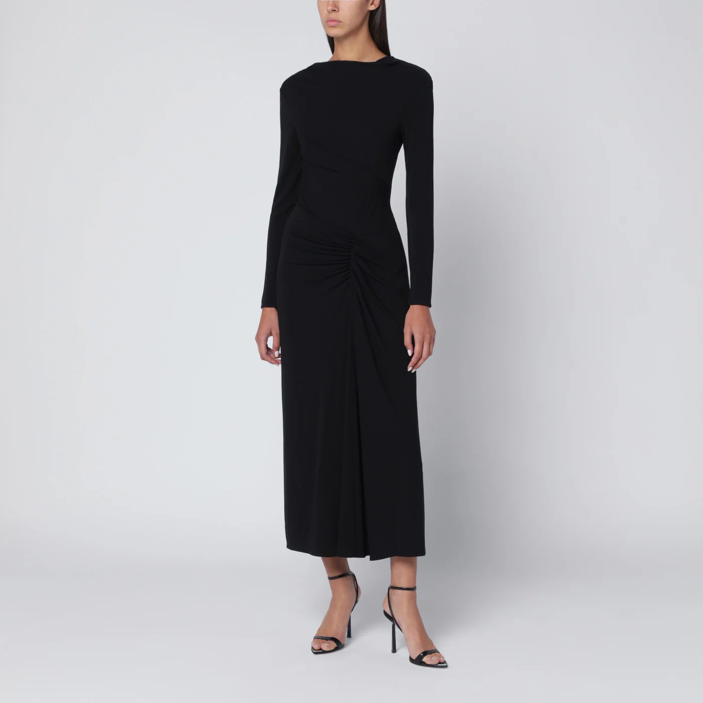 SIMKHAI Ferrera dress in black draped jersey