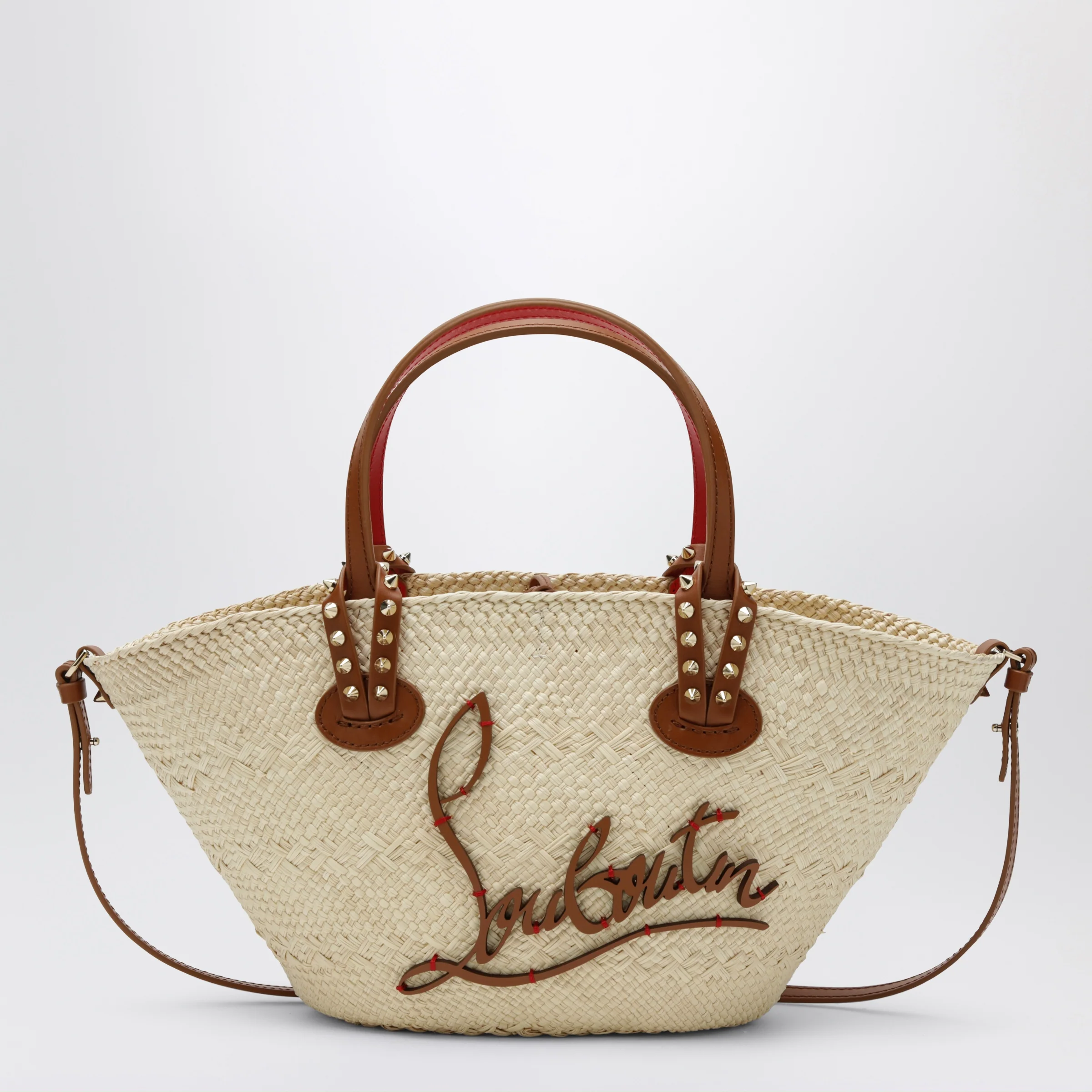 Christian Louboutin Raffia and calf leather Tote bag Cabata small