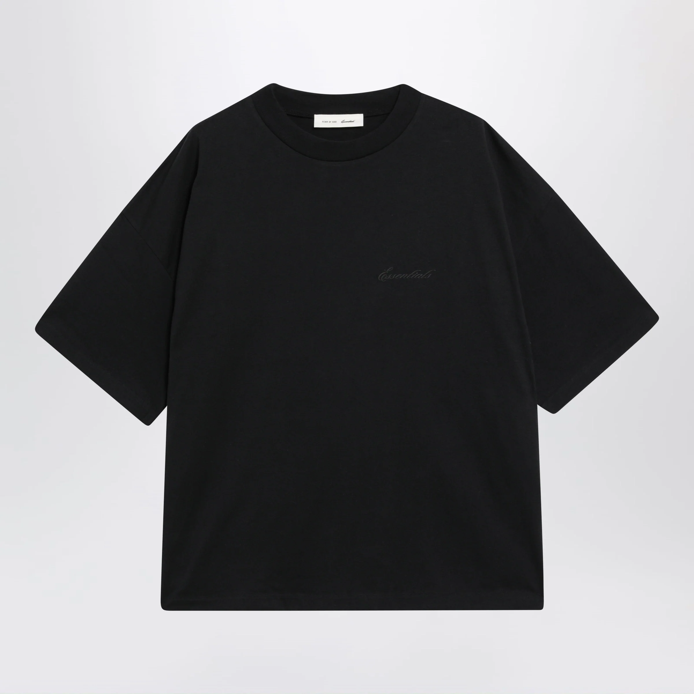 Fear of God Essentials Classic vintage black cotton T-shirt