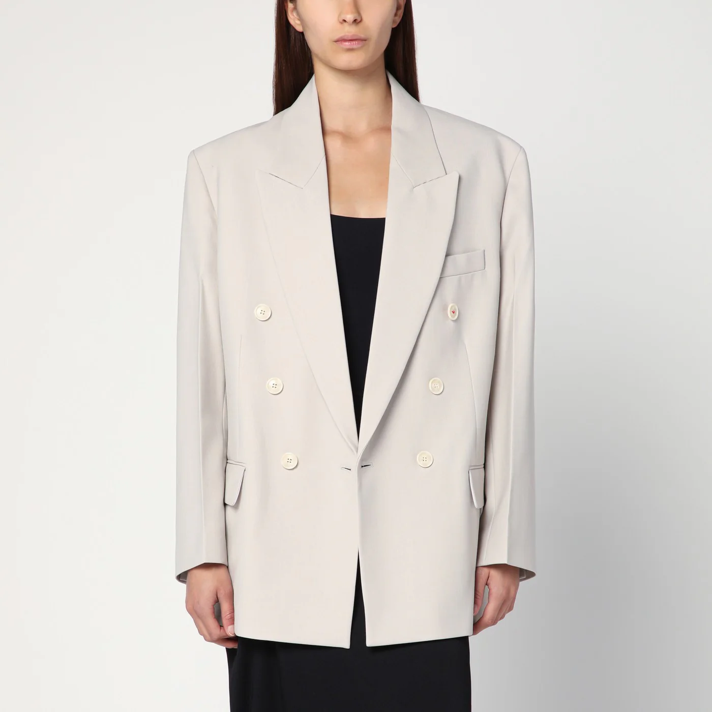 Victoria Beckham Pumice-coloured double-breasted jacket