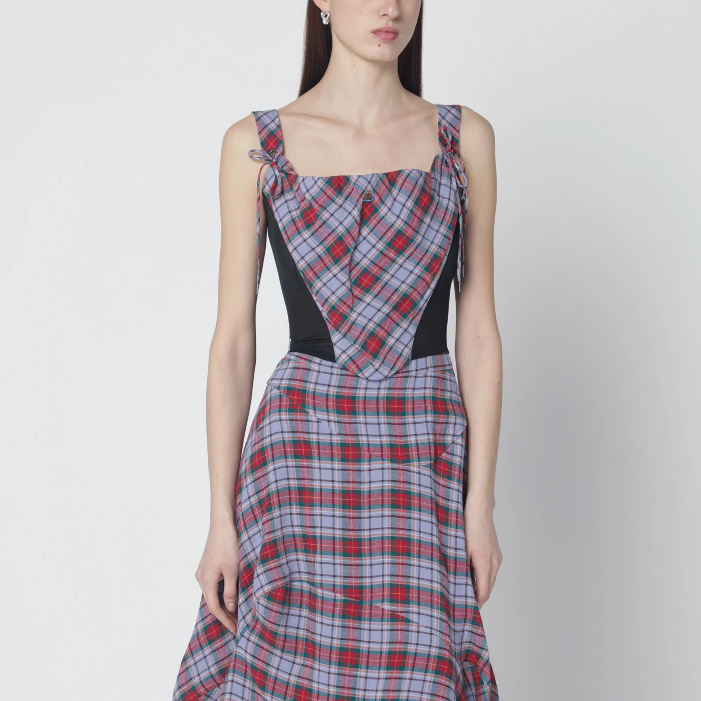 Vivienne Westwood Puppy linen corset with tartan pattern
