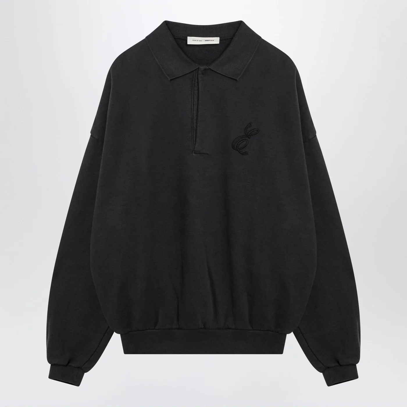 Fear of God Essentials Black washed polo sweatshirt