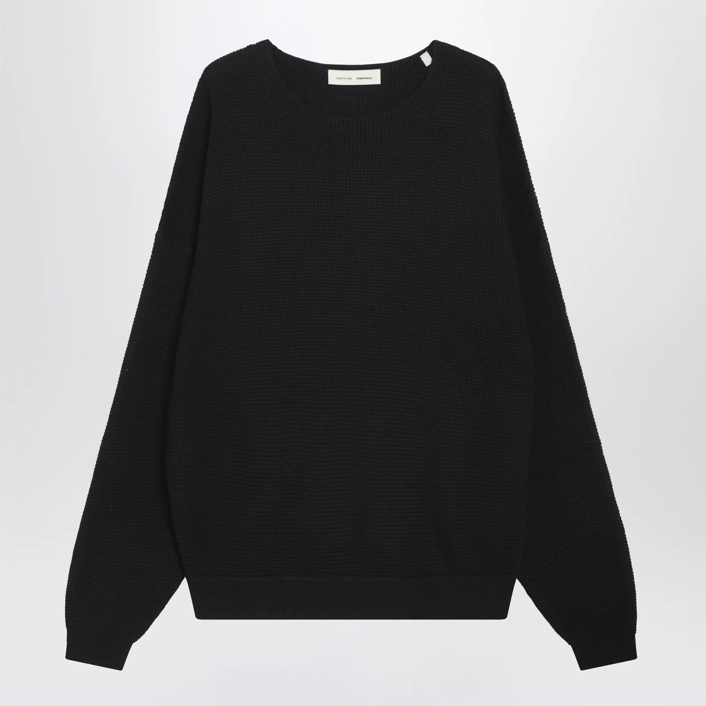 Fear of God Essentials Black waffle-knit sweatshirt