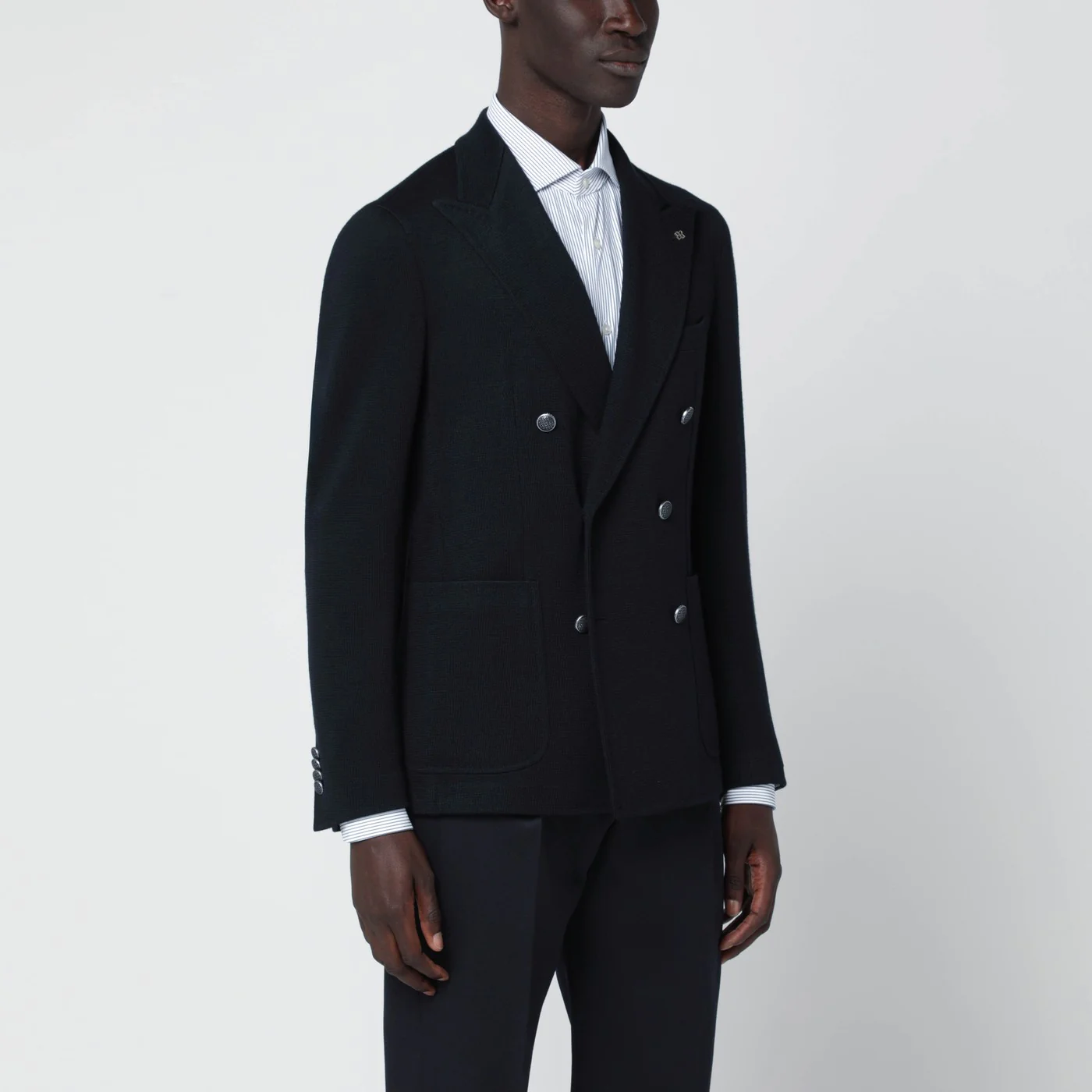 Tagliatore Blue wool-blend double-breasted jacket