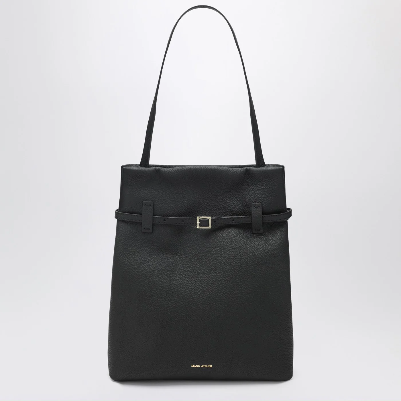 Manu Atelier Tote Du Jour tote bag in black calfskin
