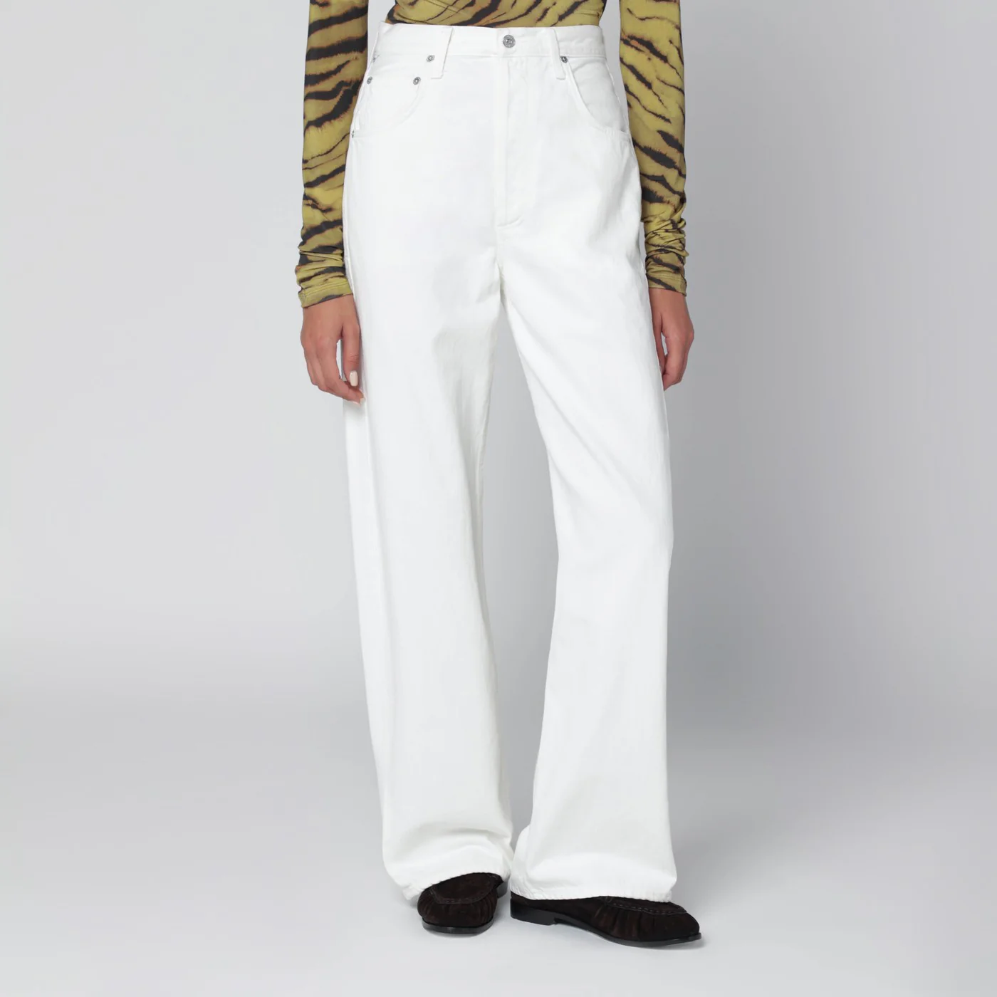 Citizens of Humanity White Pashmina Ayla baggy jeans