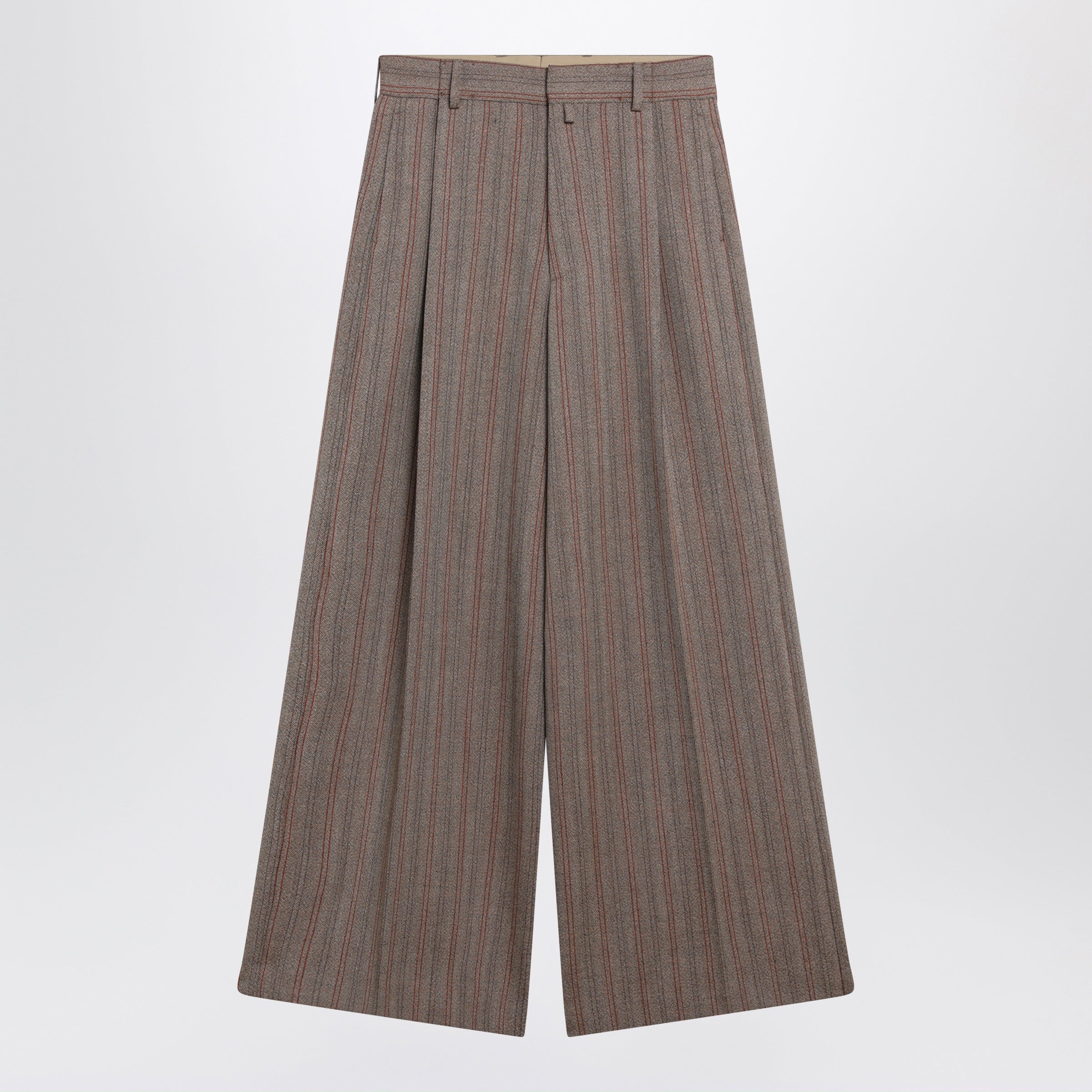 Dries Van Noten Wide-leg pinstripe wool trousers