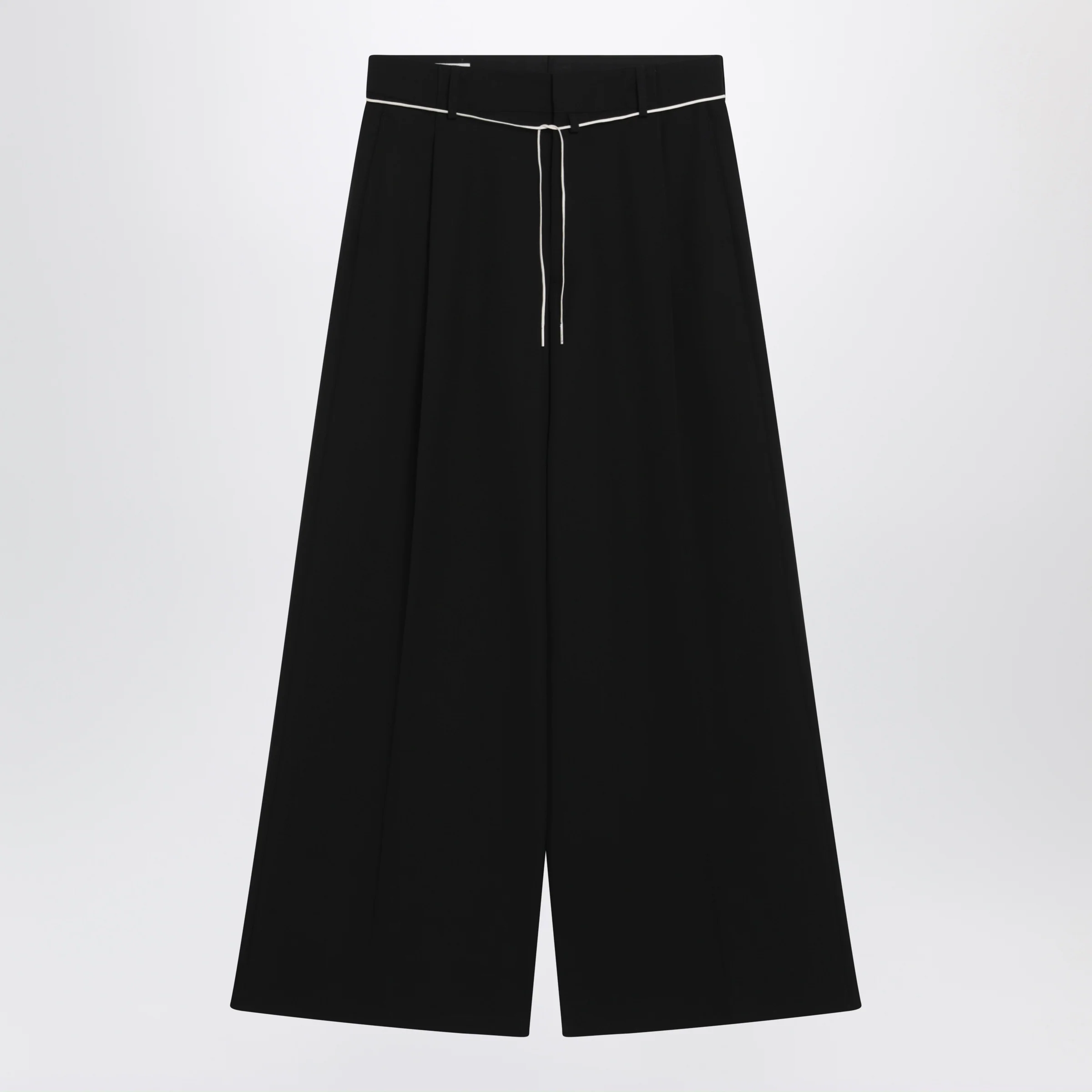 Dries Van Noten Wide-leg black wool trousers