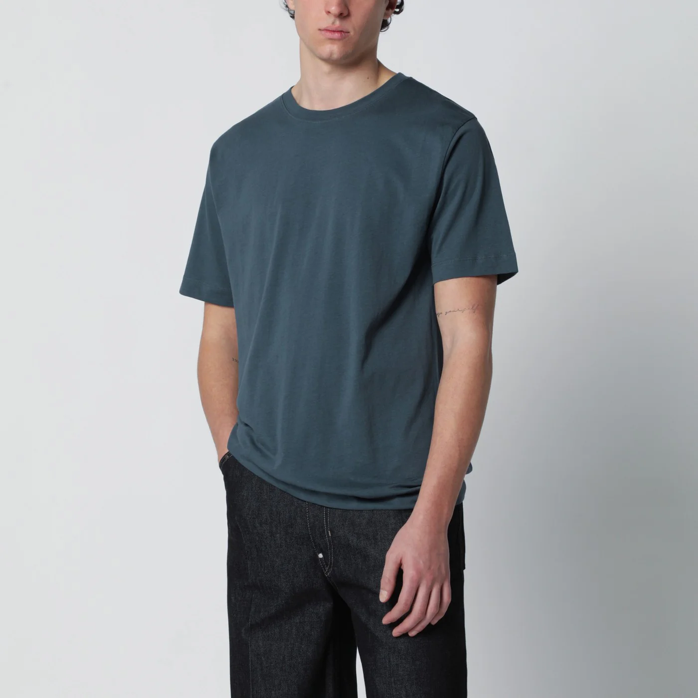 Dries Van Noten Petrol green cotton T-shirt