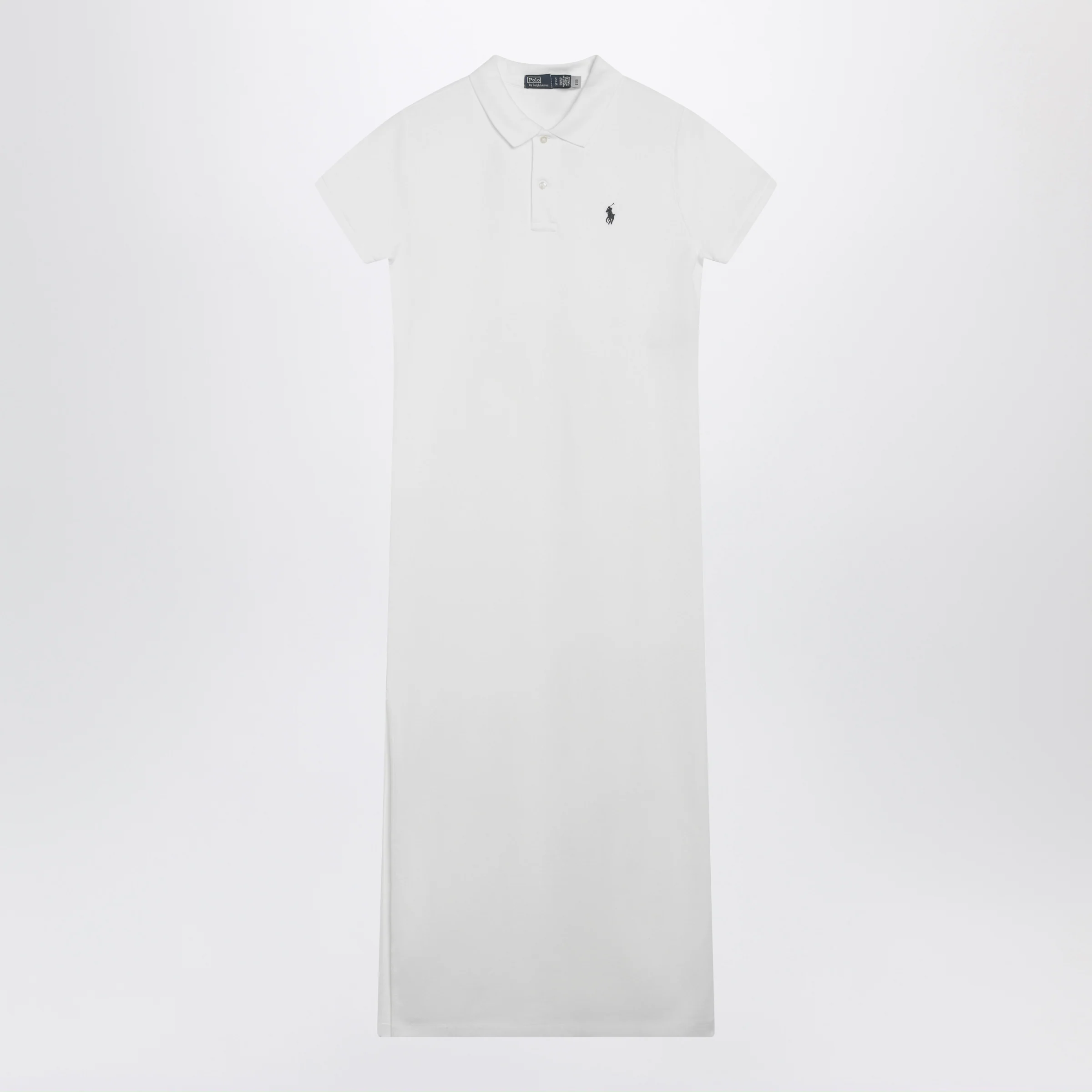 Polo Ralph Lauren Long dress in white cotton with logo