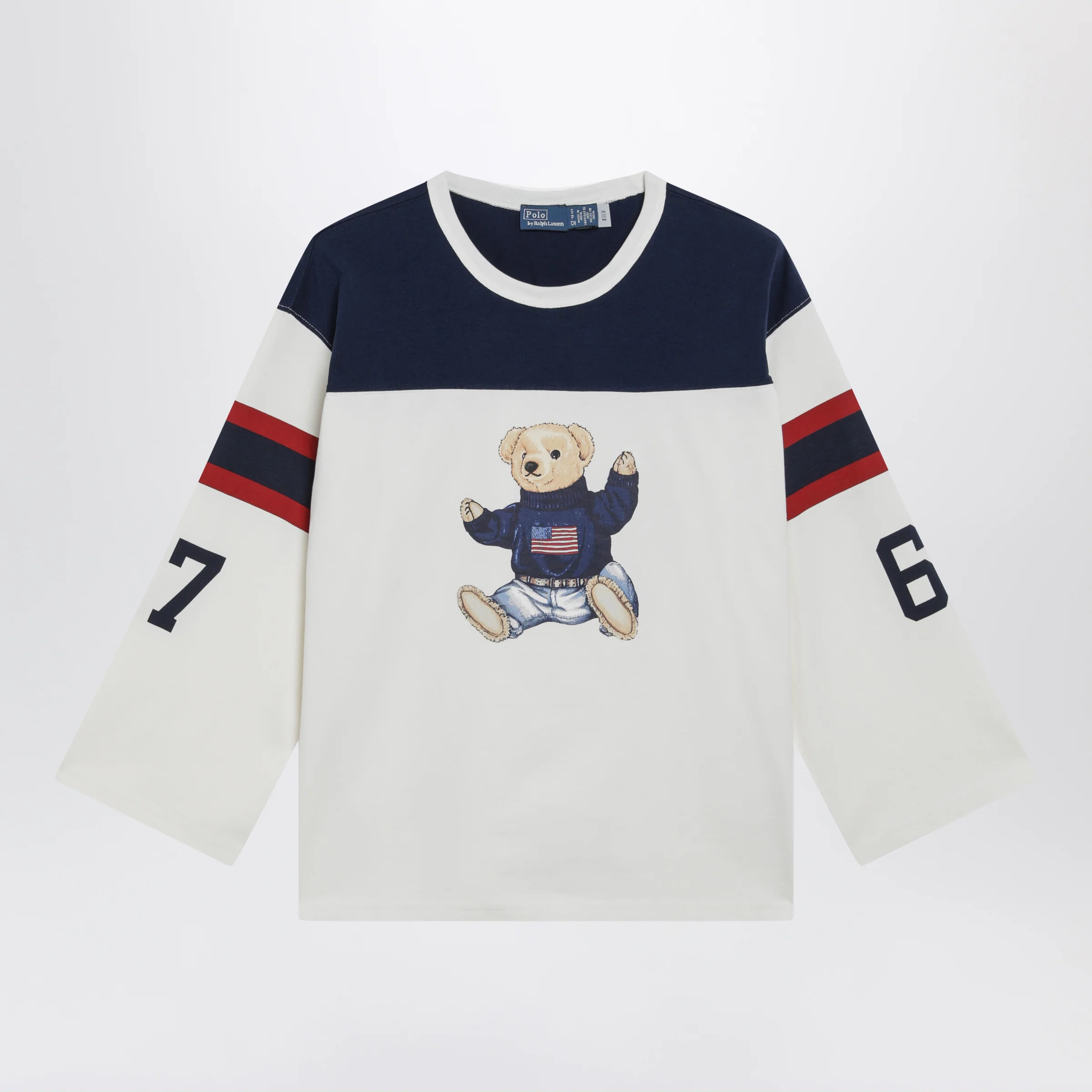 Polo Ralph Lauren Polo Bear oversized cotton T-shirt in white/navy