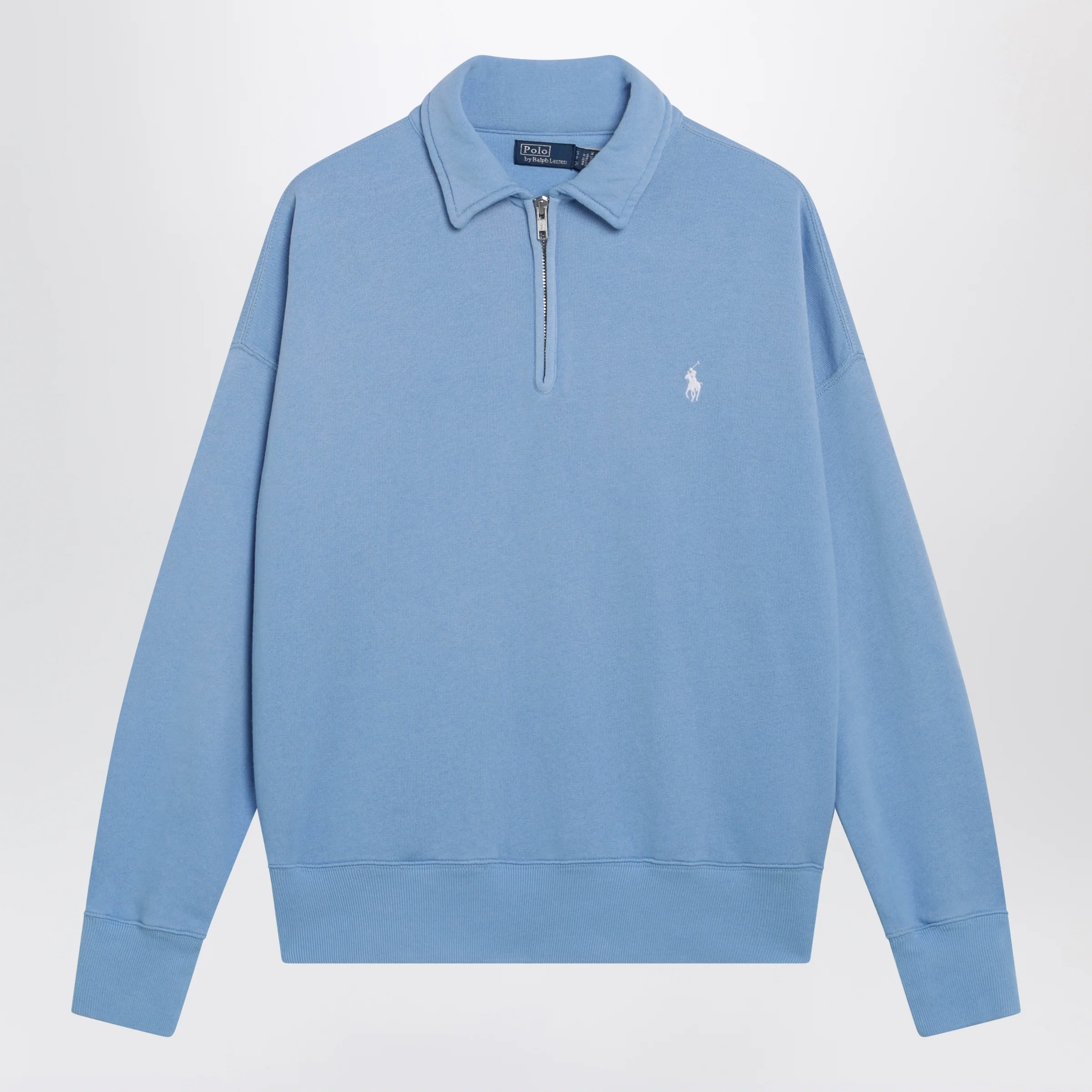 Polo Ralph Lauren Light Blue Half-Zip Cotton Sweatshirt