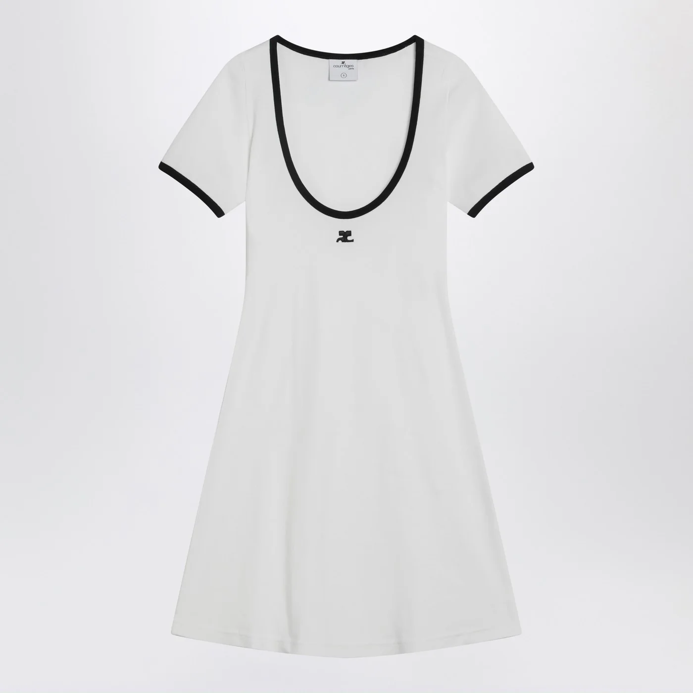 Courrèges Black/white mini dress in cotton