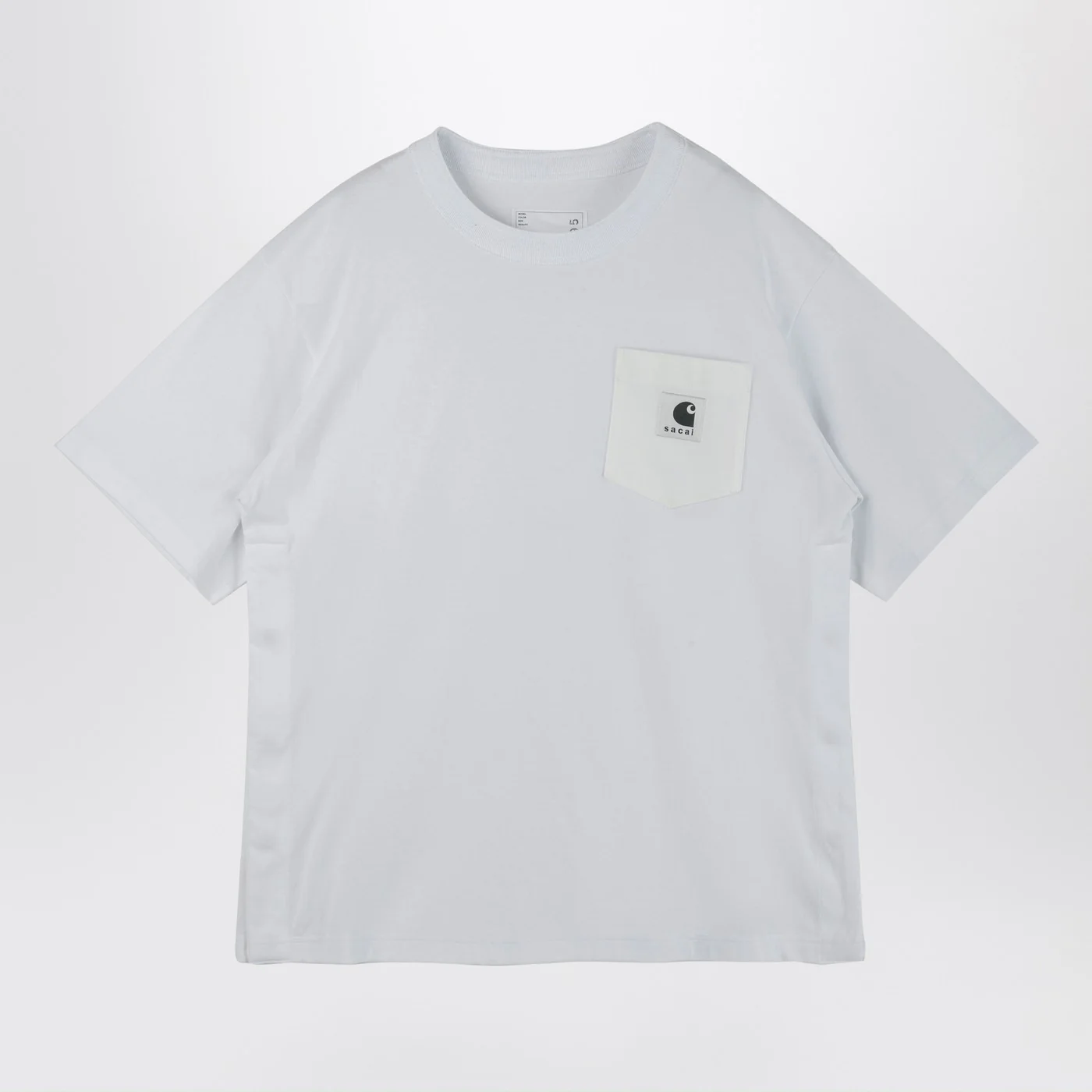Sacai x Carhartt WIP White cotton T-shirt with logo patch