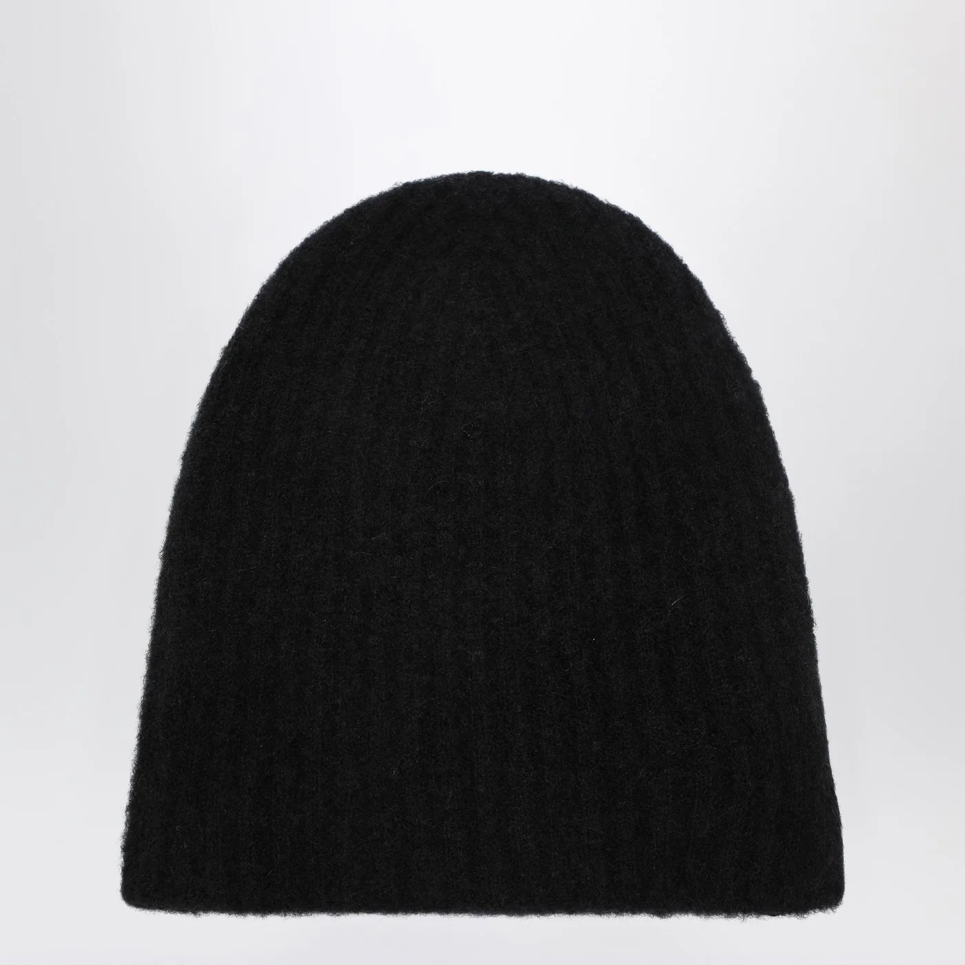 Roberto Collina Black cashmere ribbed beanie
