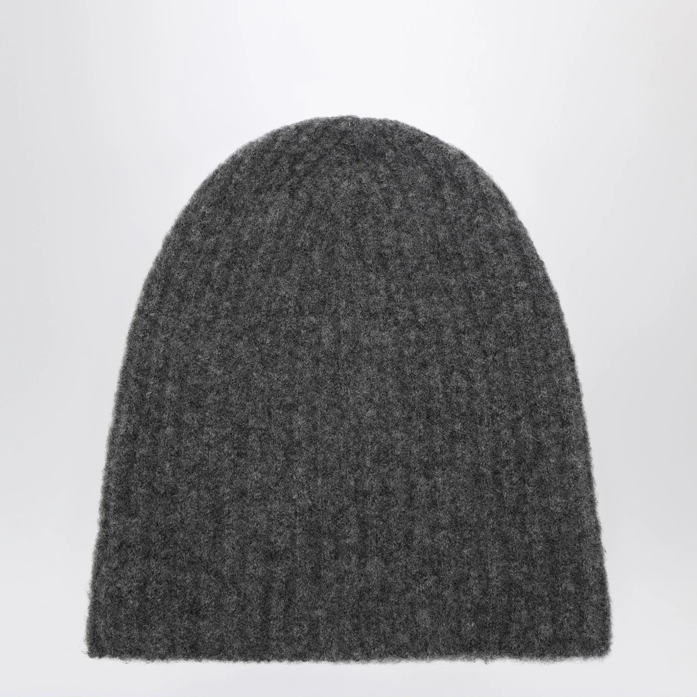 Roberto Collina Charcoal cashmere ribbed beanie