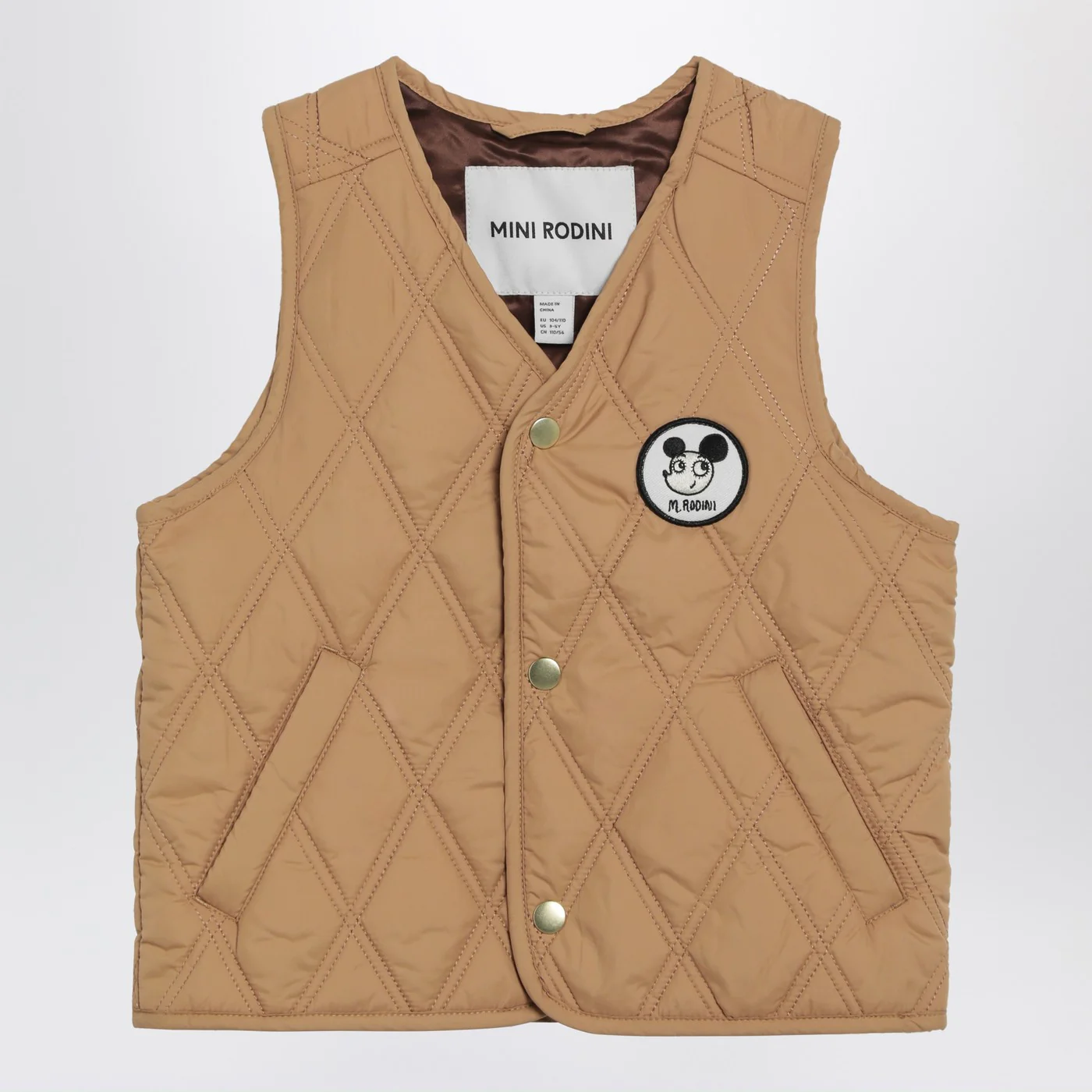 Mini Rodini Beige Ritzratz quilted vest