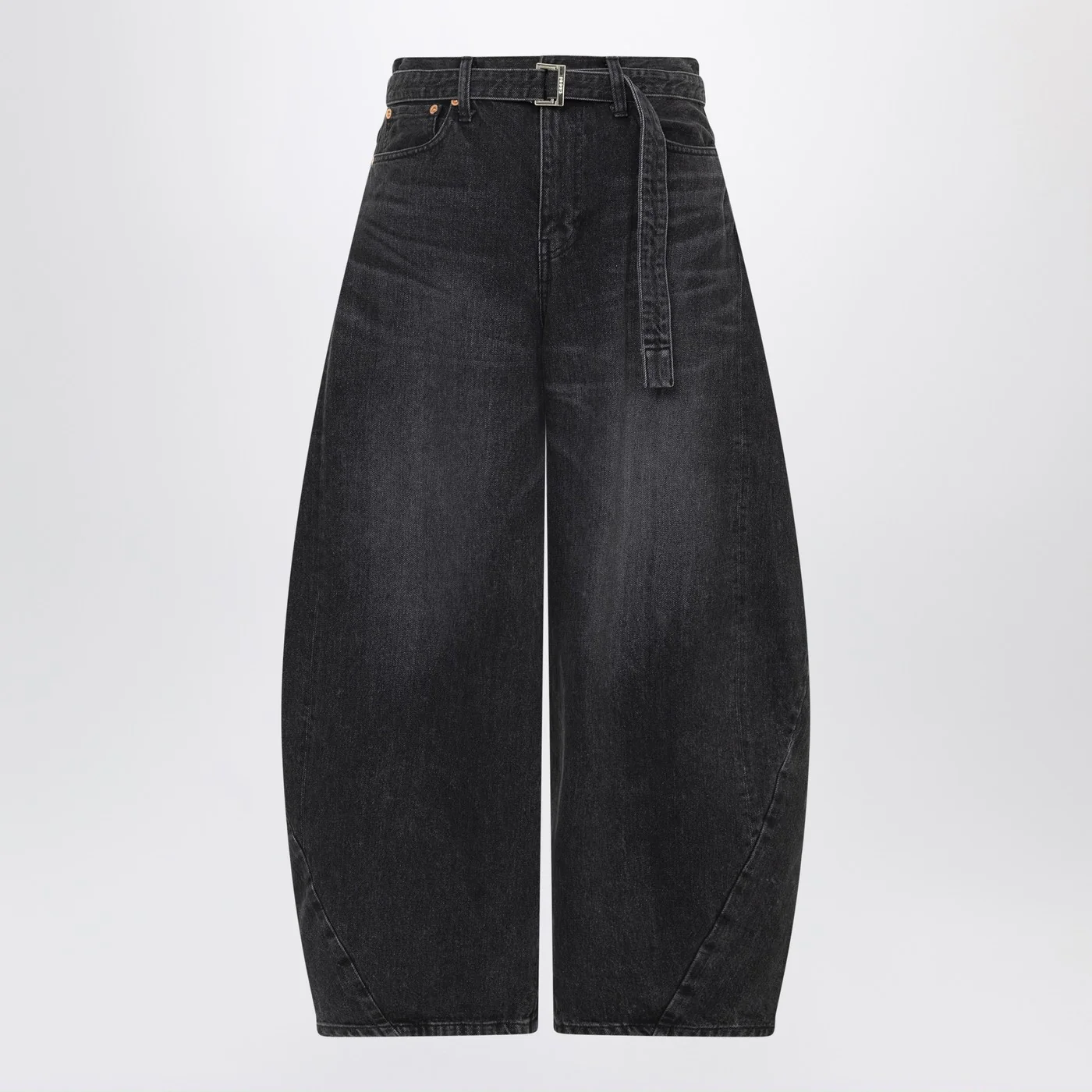 Sacai Black wide-leg denim trousers