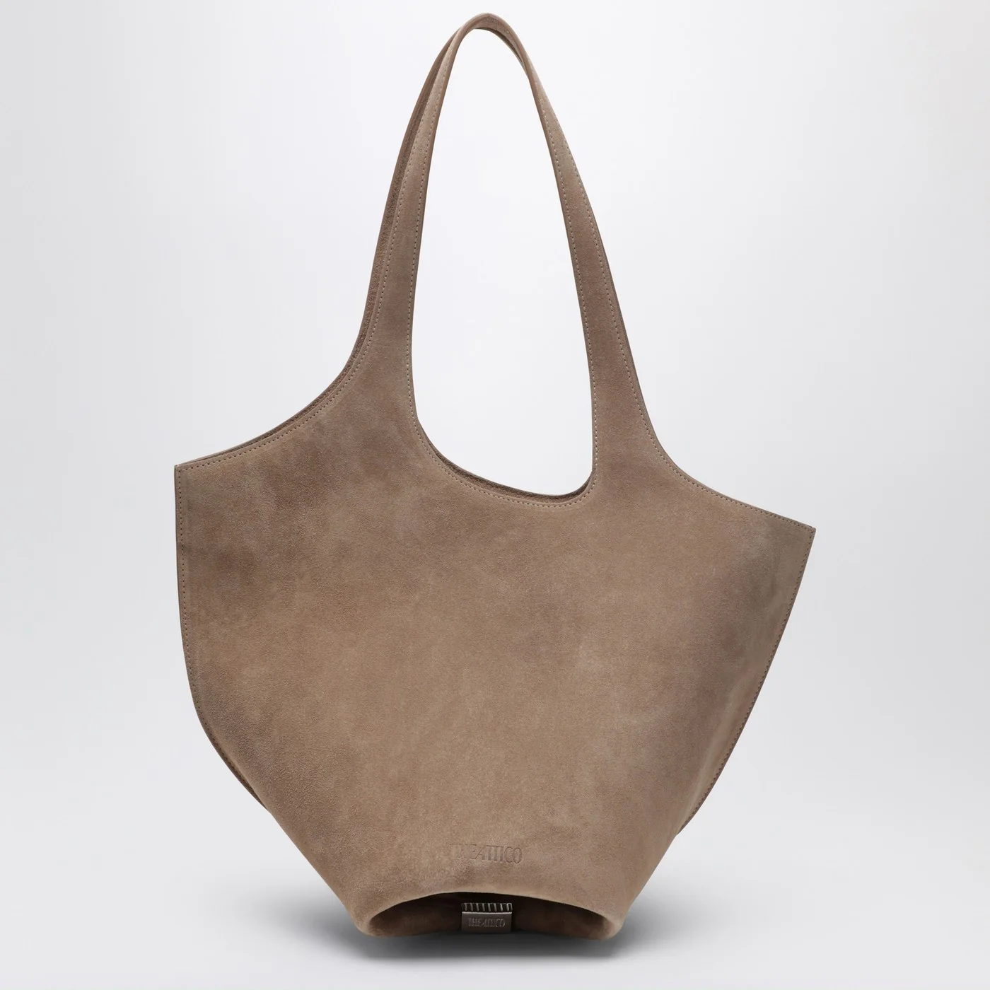 The Attico Tobacco-coloured suede La Scoop medium bag