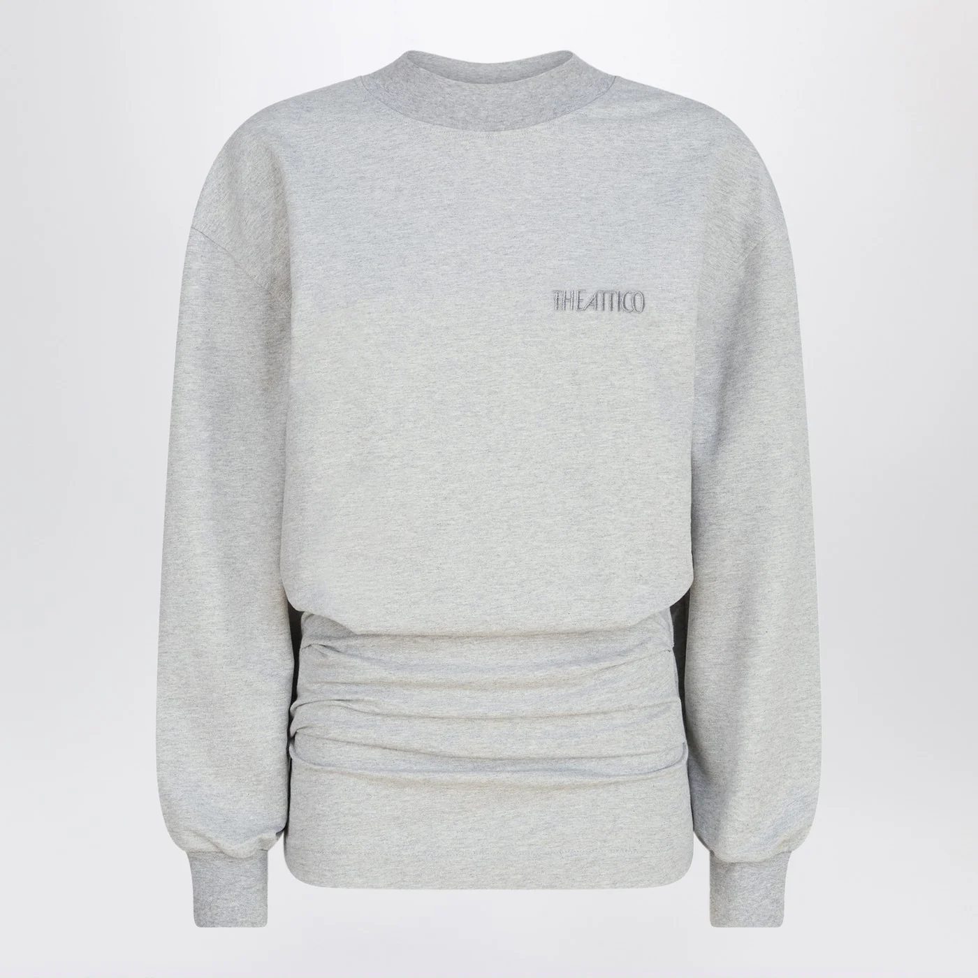 The Attico Grey mélange mini dress in cotton blend