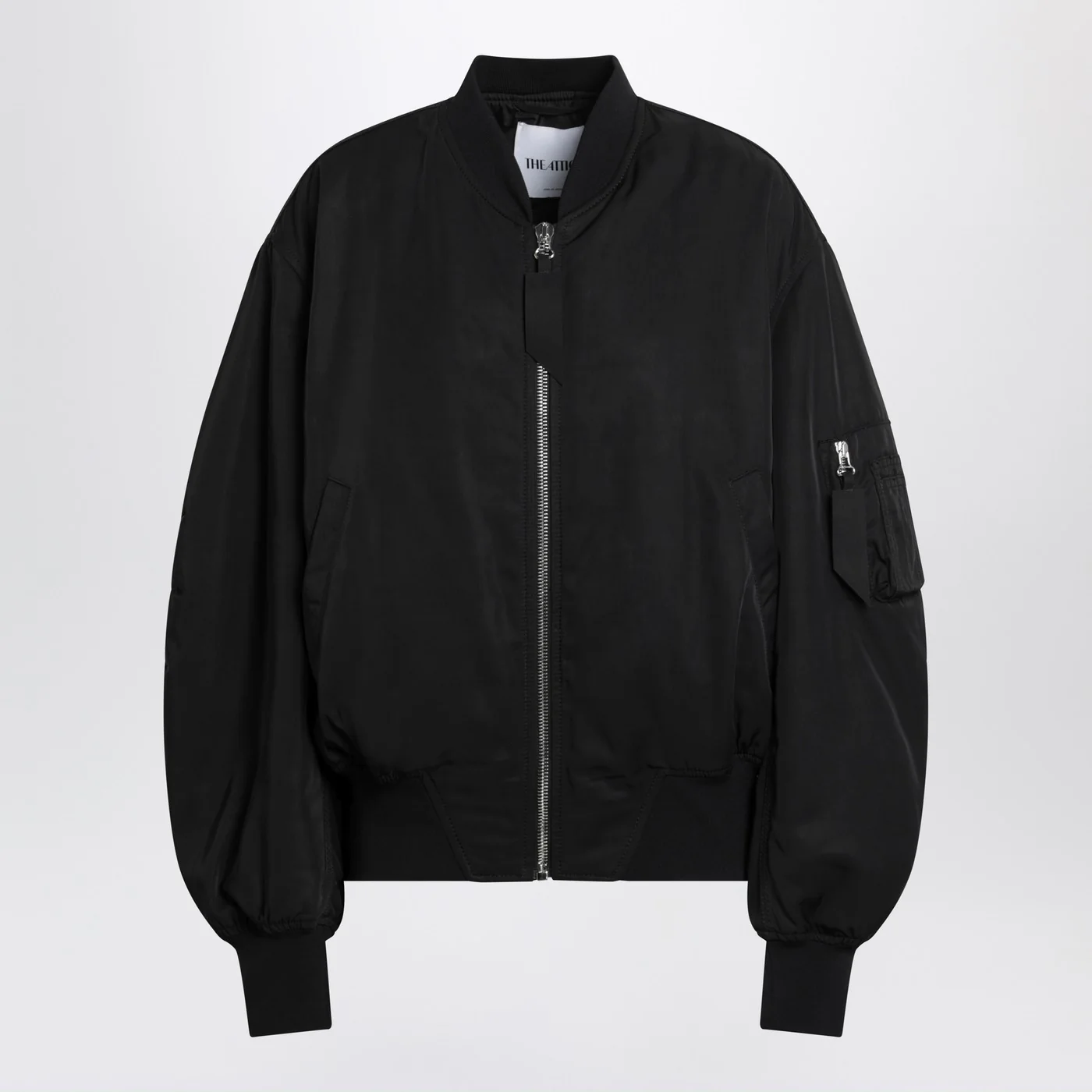 The Attico Black zip bomber jacket