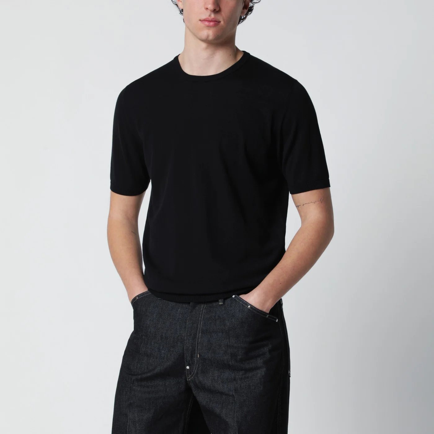 Roberto Collina Black cotton knit