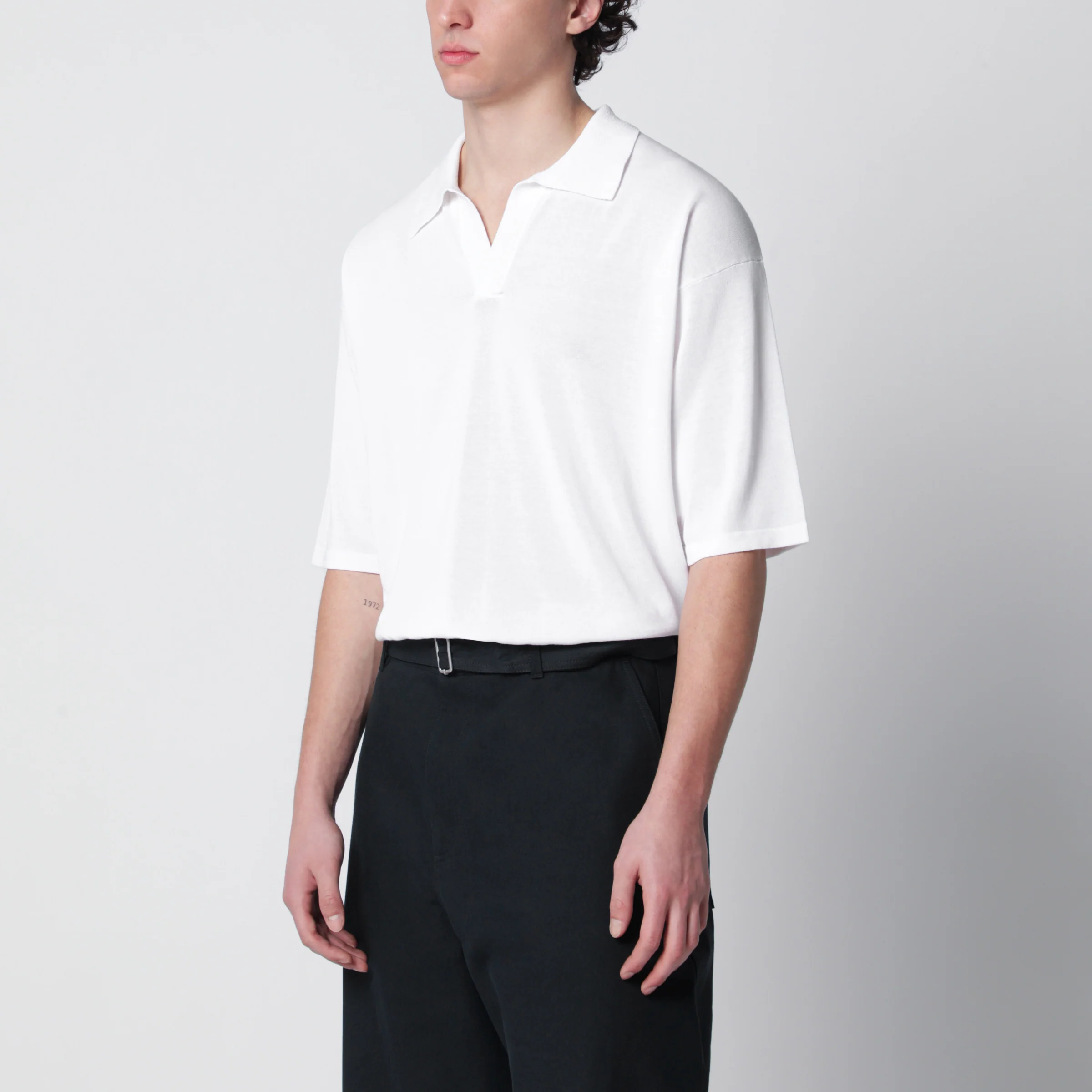 Roberto Collina White cotton knit polo shirt