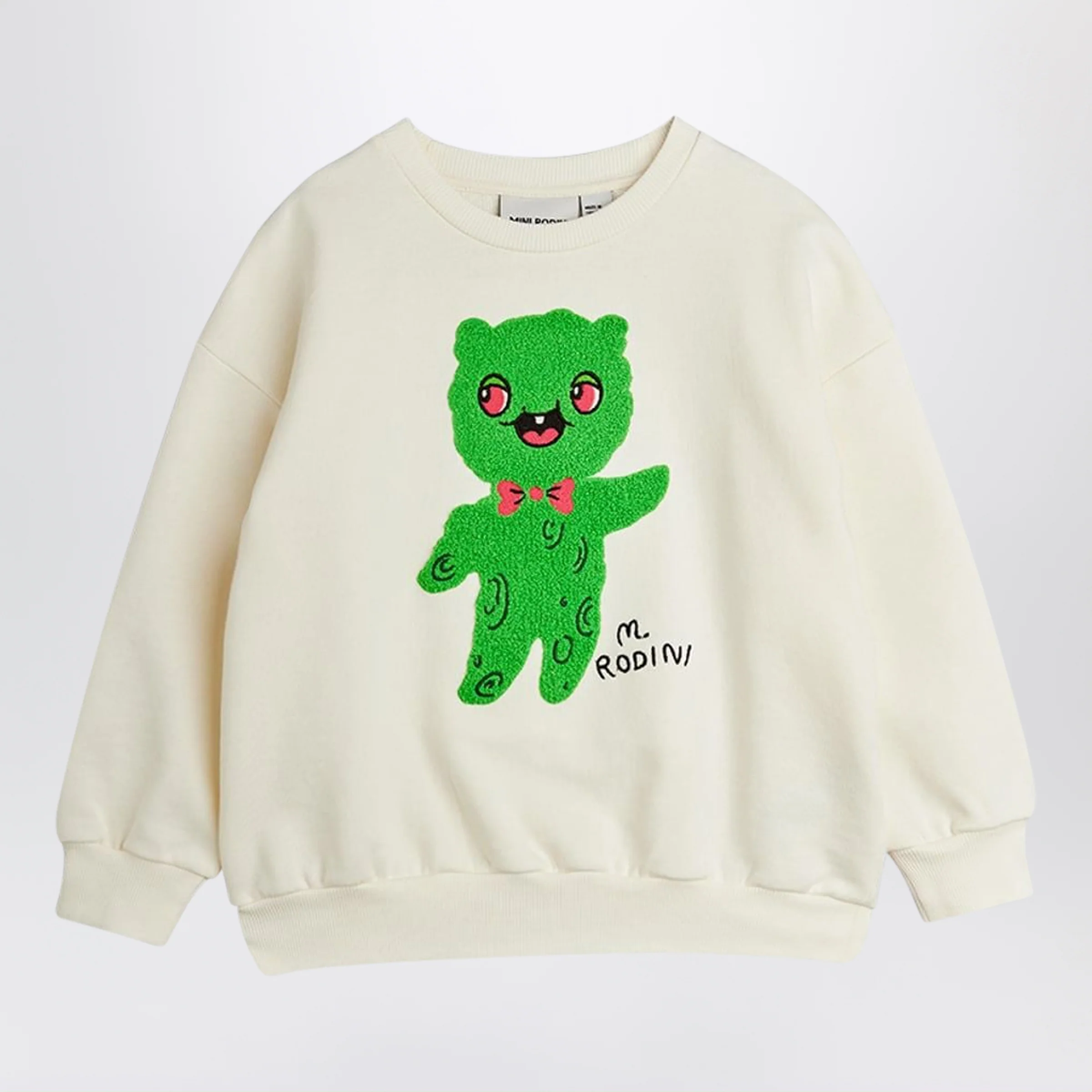 Mini Rodini White sweatshirt with chenille Alien