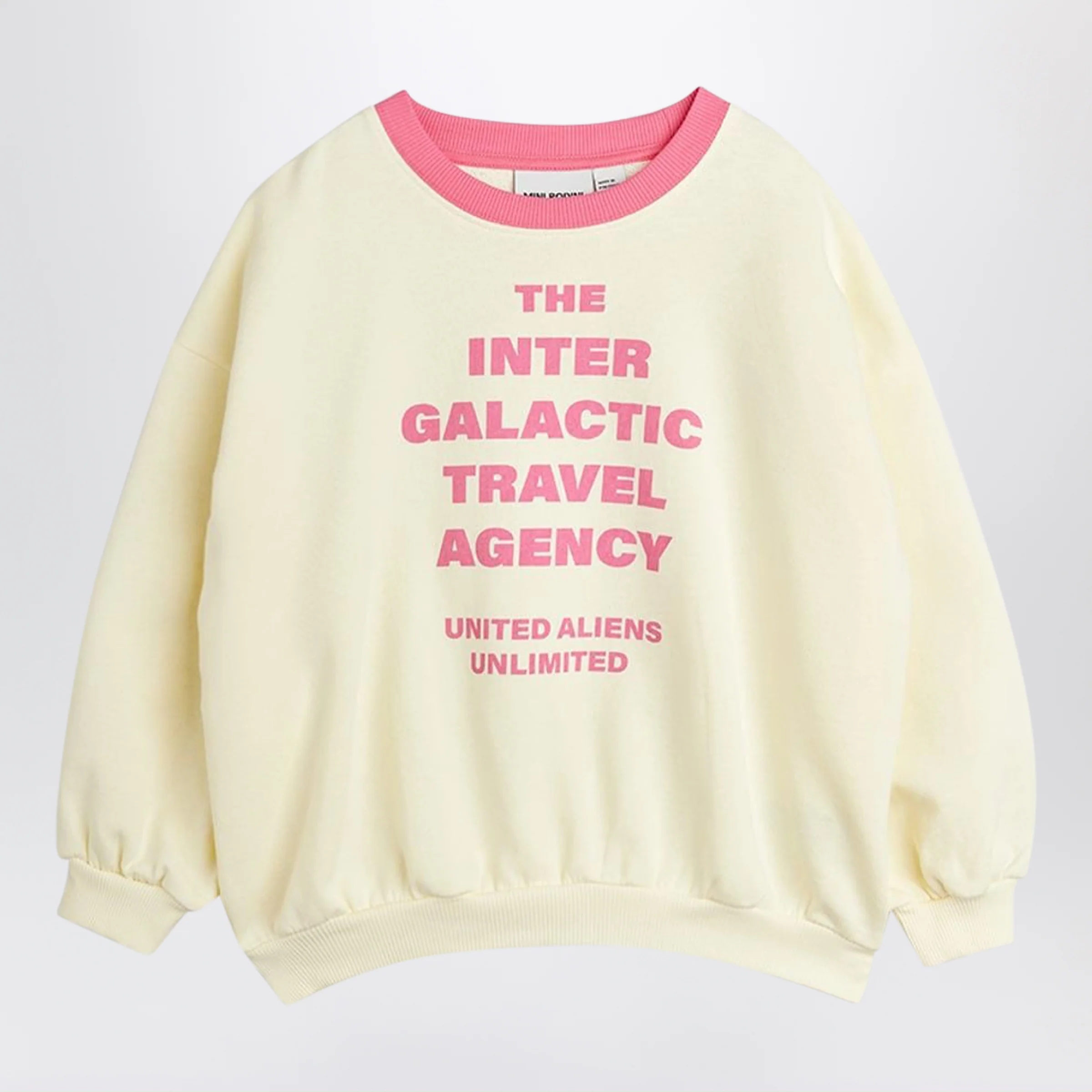 Mini Rodini White sweatshirt with Travel Agency print