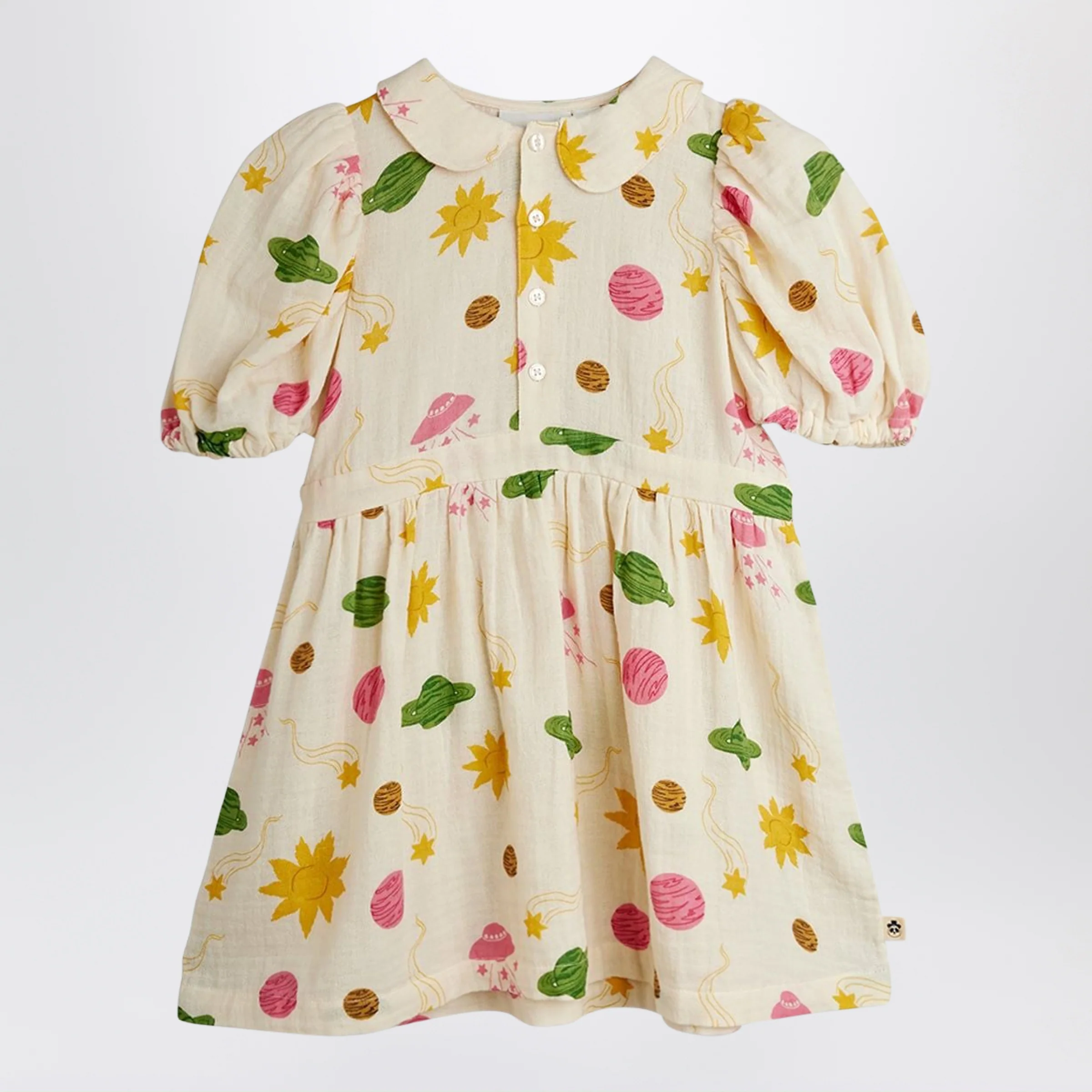 Mini Rodini Muslin dress with space print