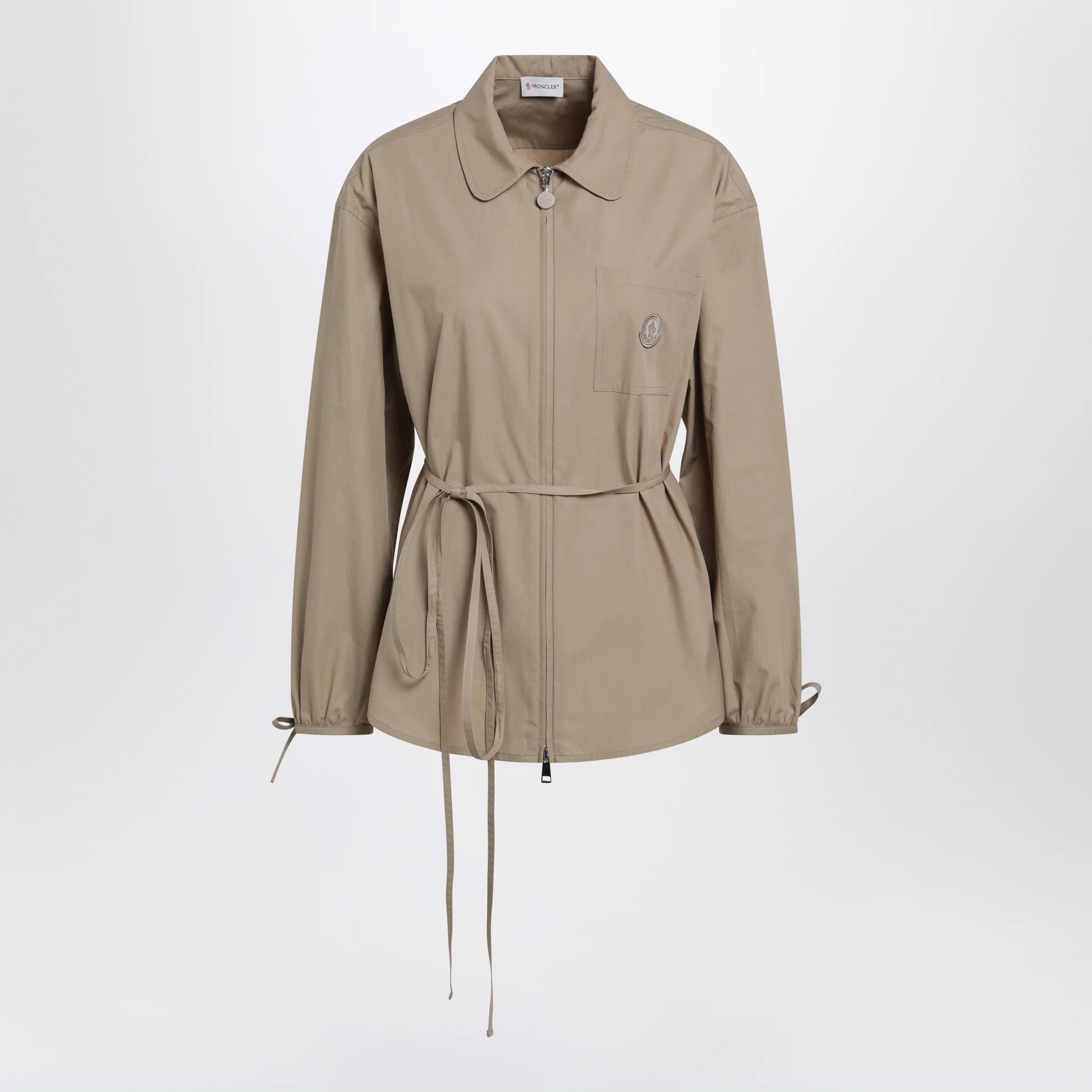 Moncler Beige zip-up shirt jacket