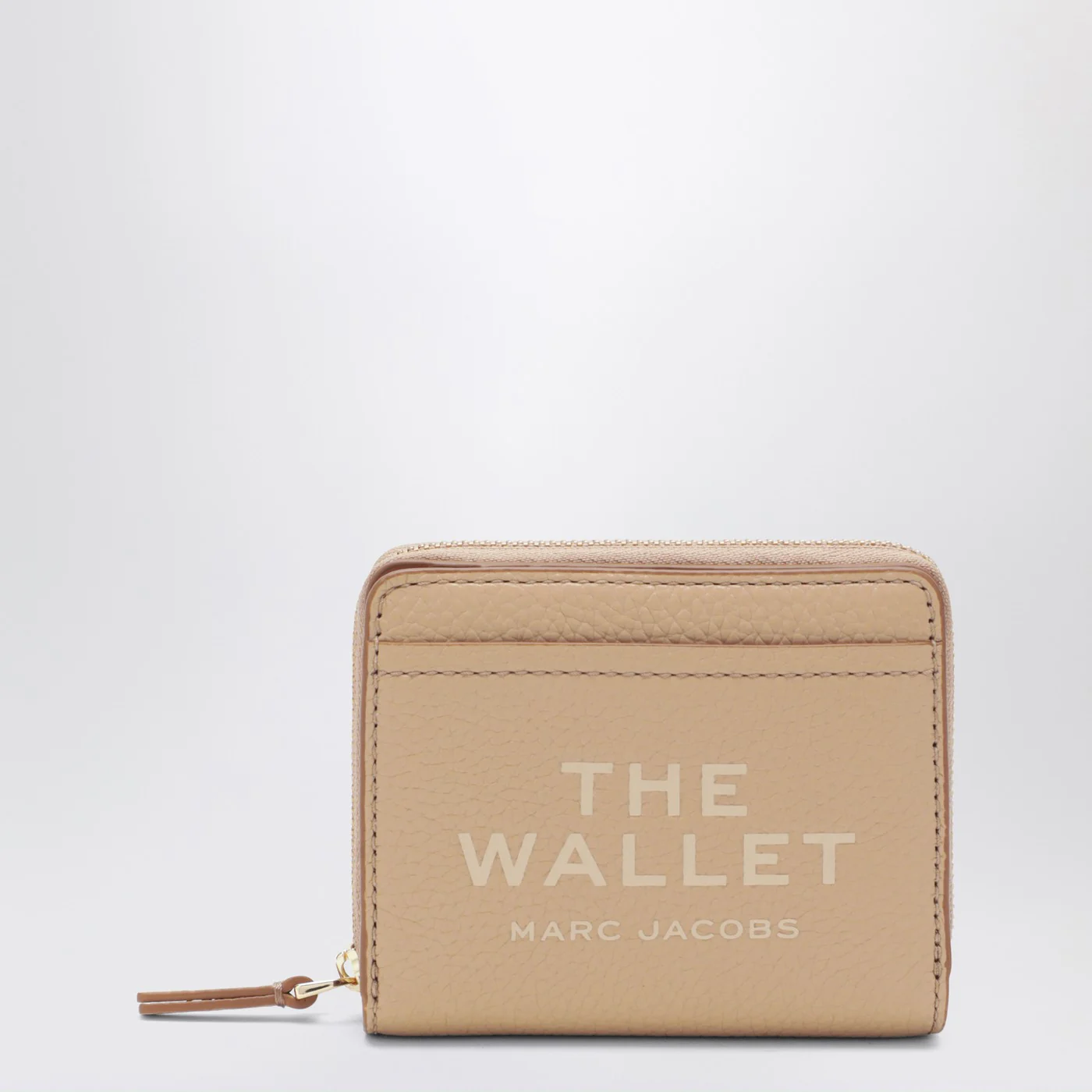 Marc Jacobs Mini beige full-grain leather wallet