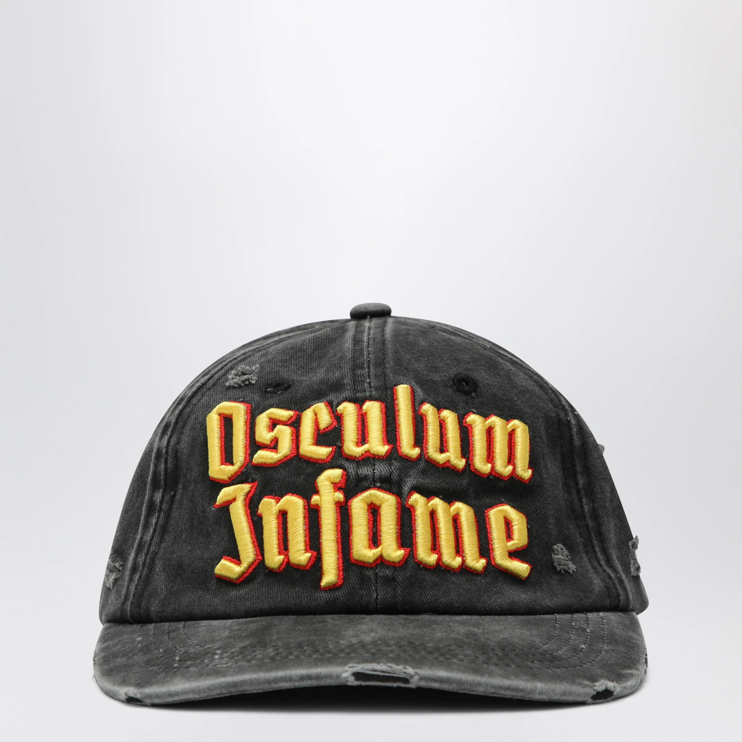 DAGGER Black distressed Osculum Infame baseball cap