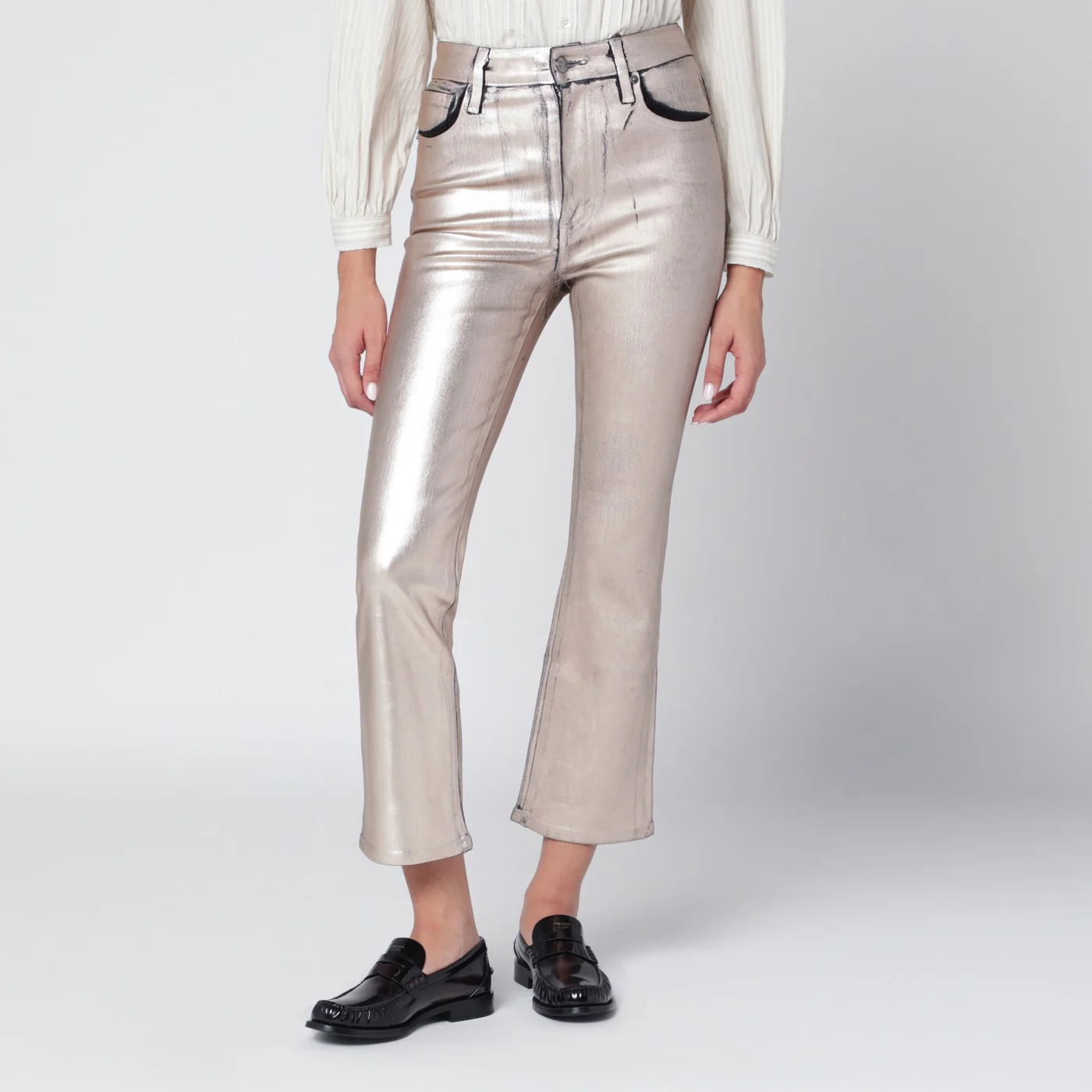 Frame Champagne The Reboot cropped trousers