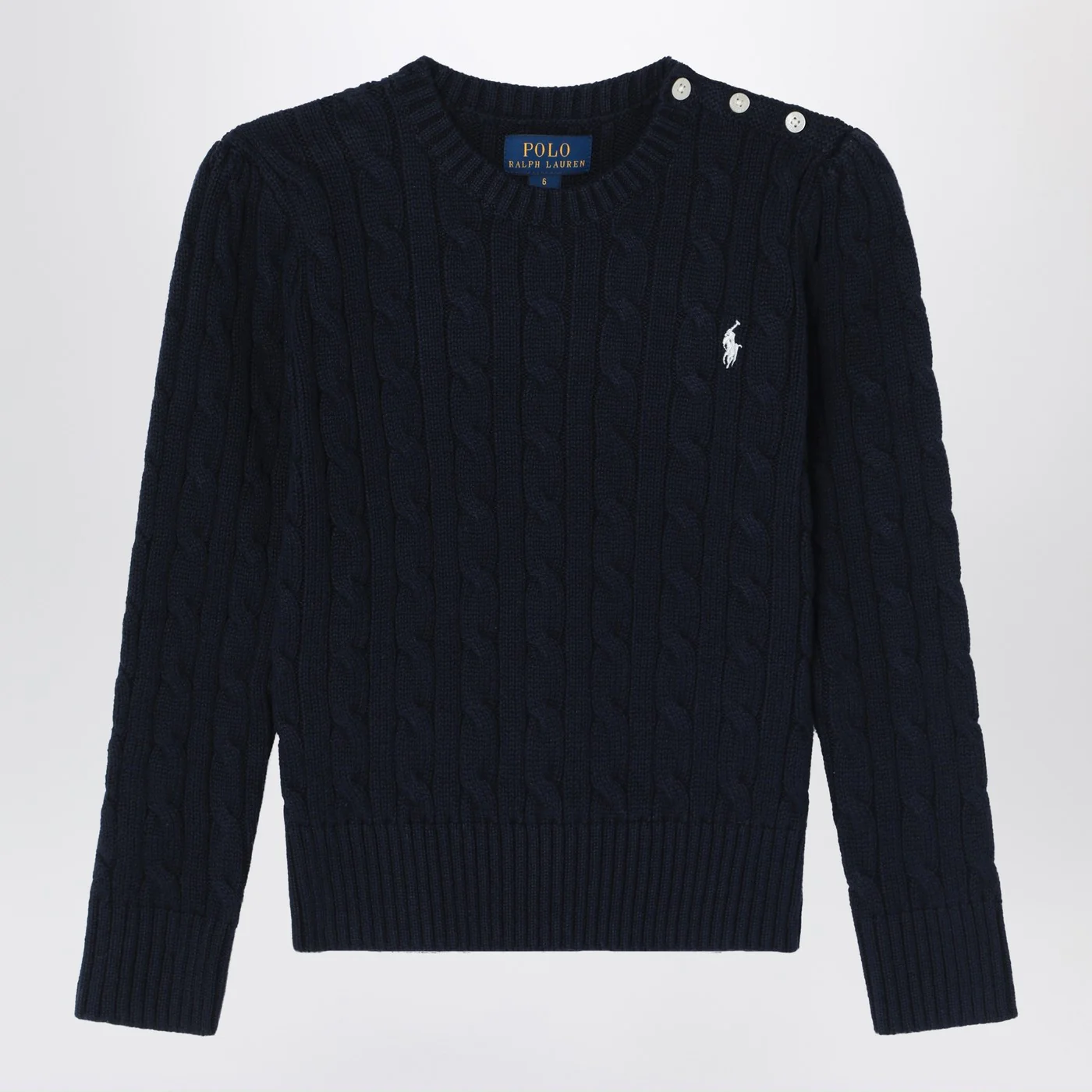 Polo Ralph Lauren Navy blue cotton cable-knit jumper