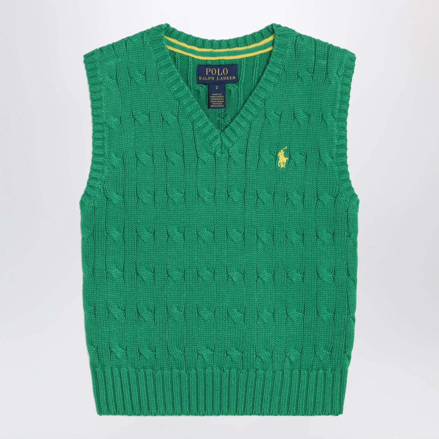 Polo Ralph Lauren Green cable-knit cotton vest