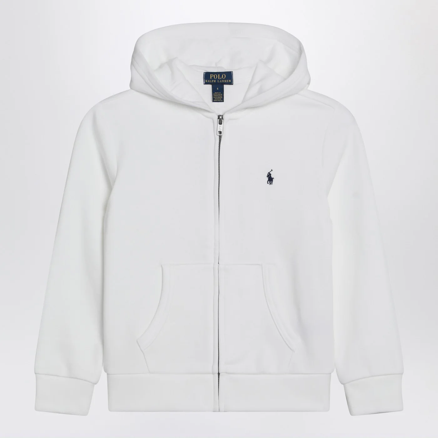 Polo Ralph Lauren White zip-up sweatshirt in cotton blend
