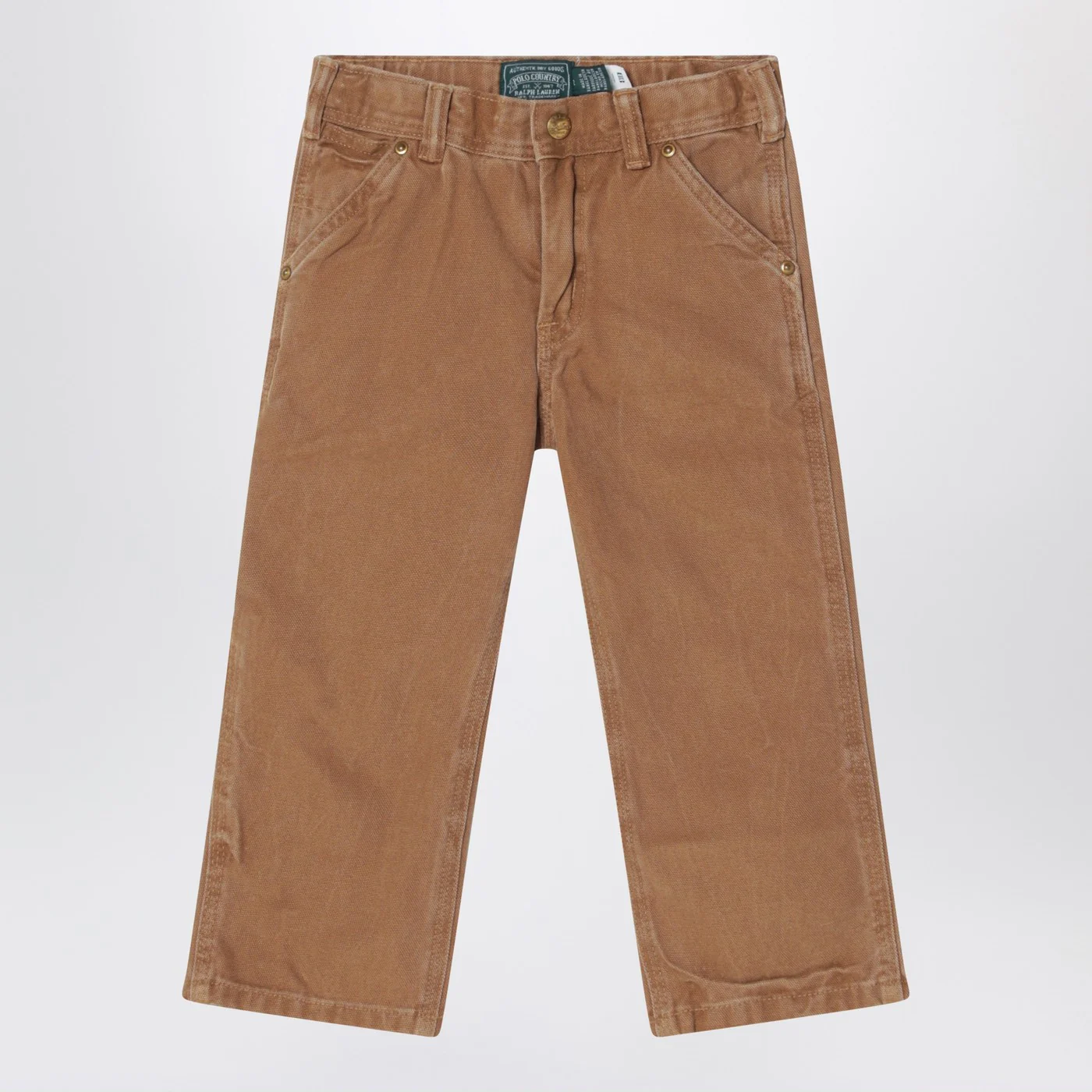 Polo Ralph Lauren Brown vintage-effect cotton trousers