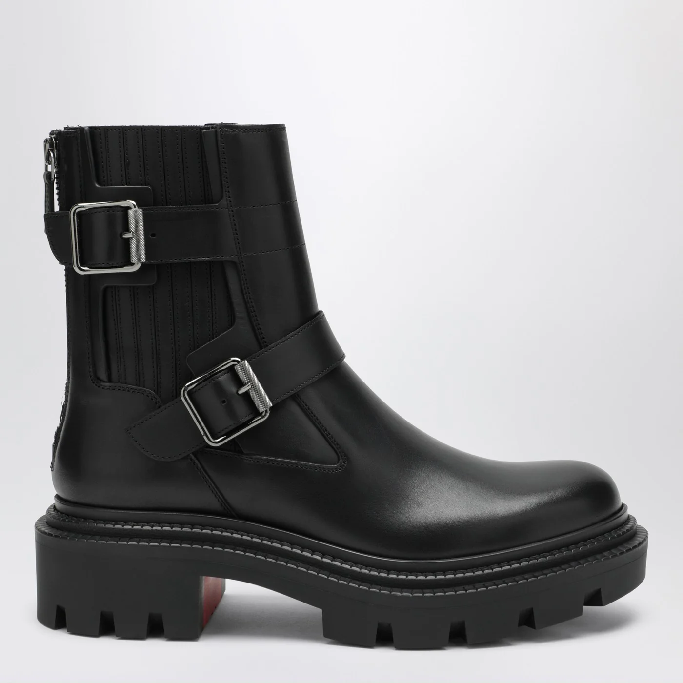 Christian Louboutin Black leather biker boots