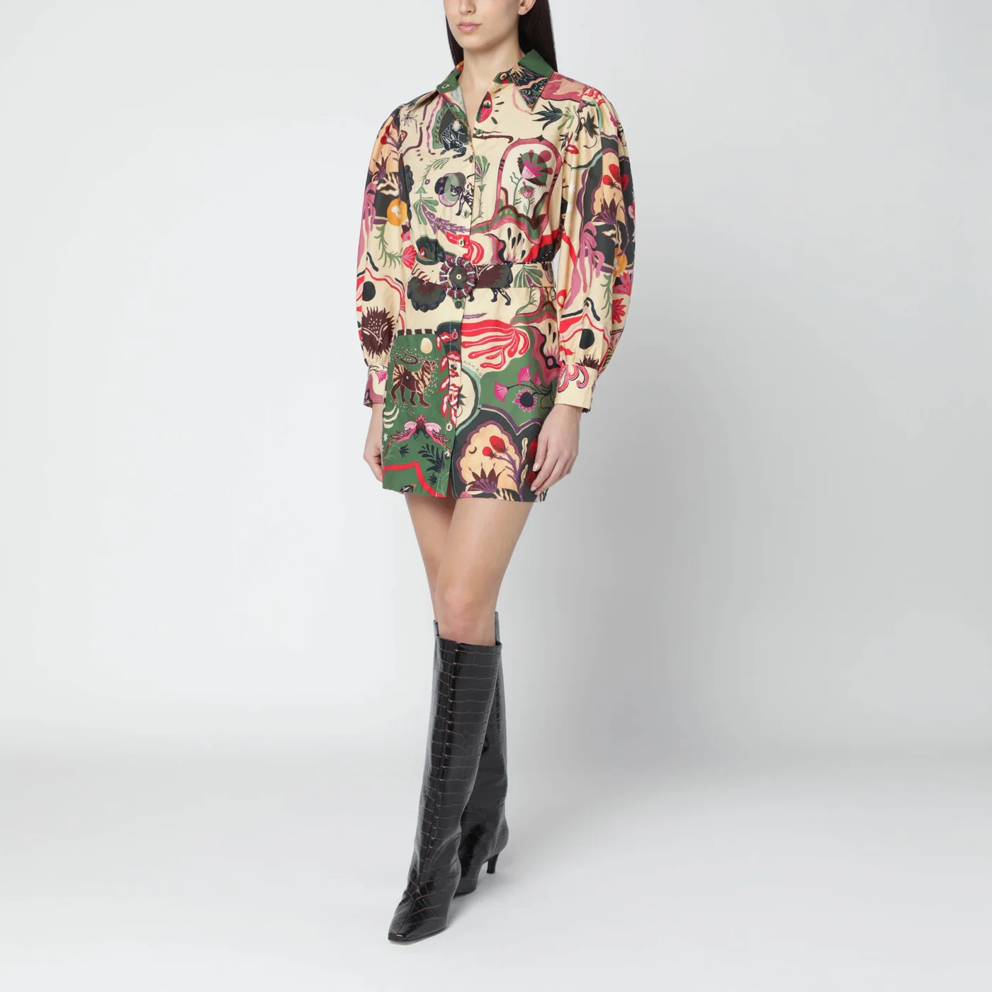 FARM Rio Short multicolour dress with matching belt