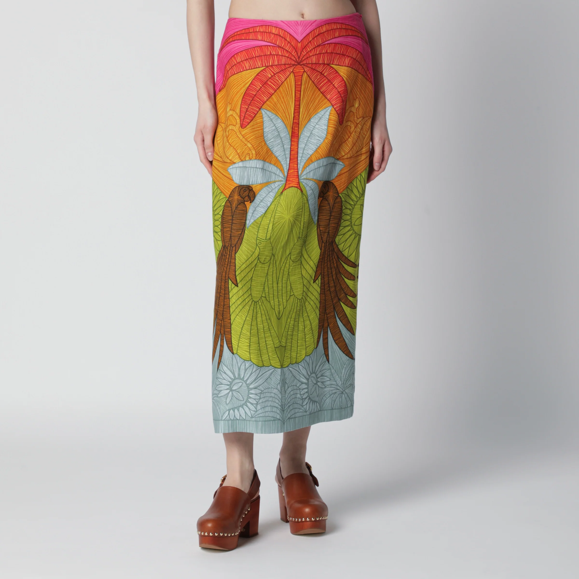 FARM Rio Tropical print midi skirt