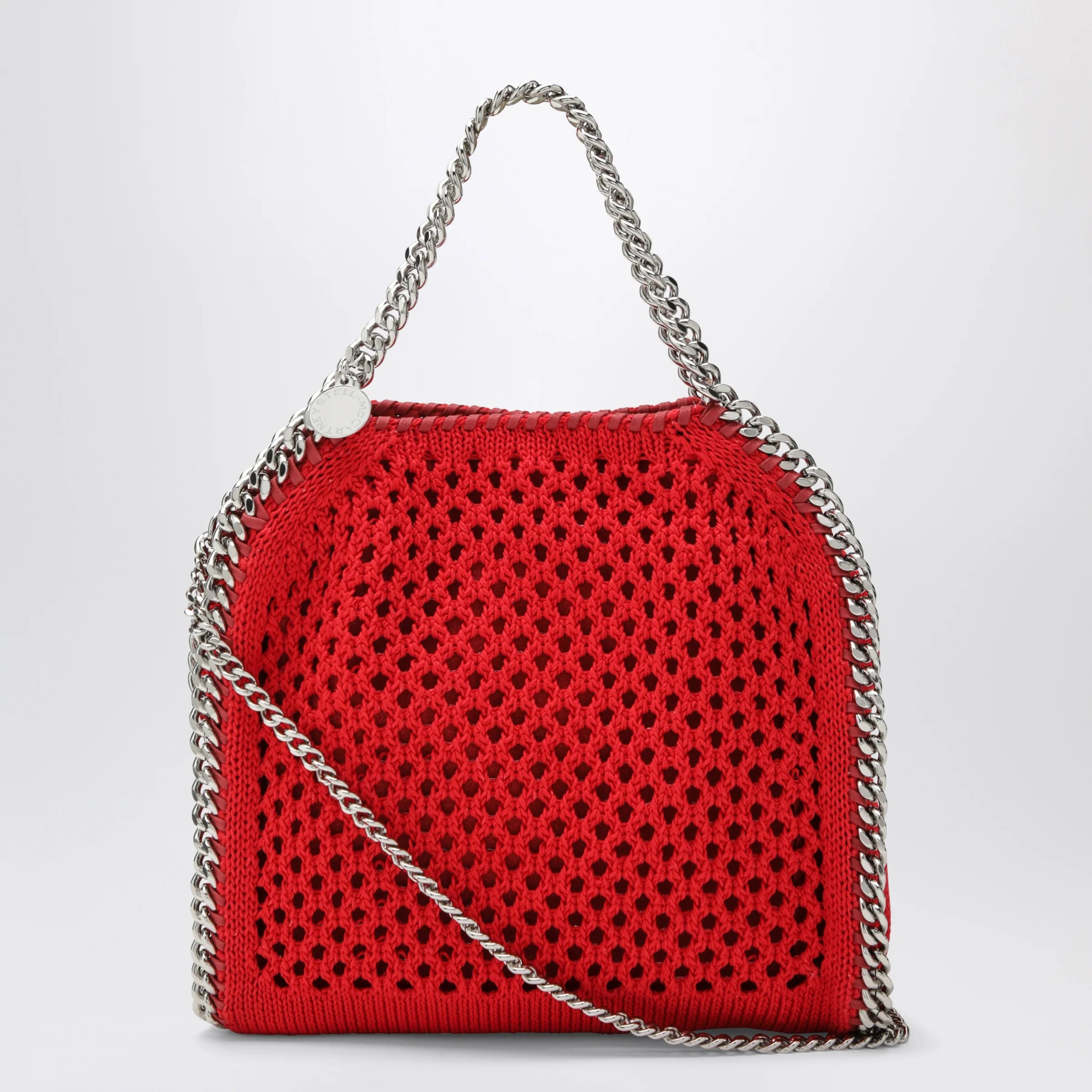 Stella McCartney Red Falabella Mini tote bag in mesh