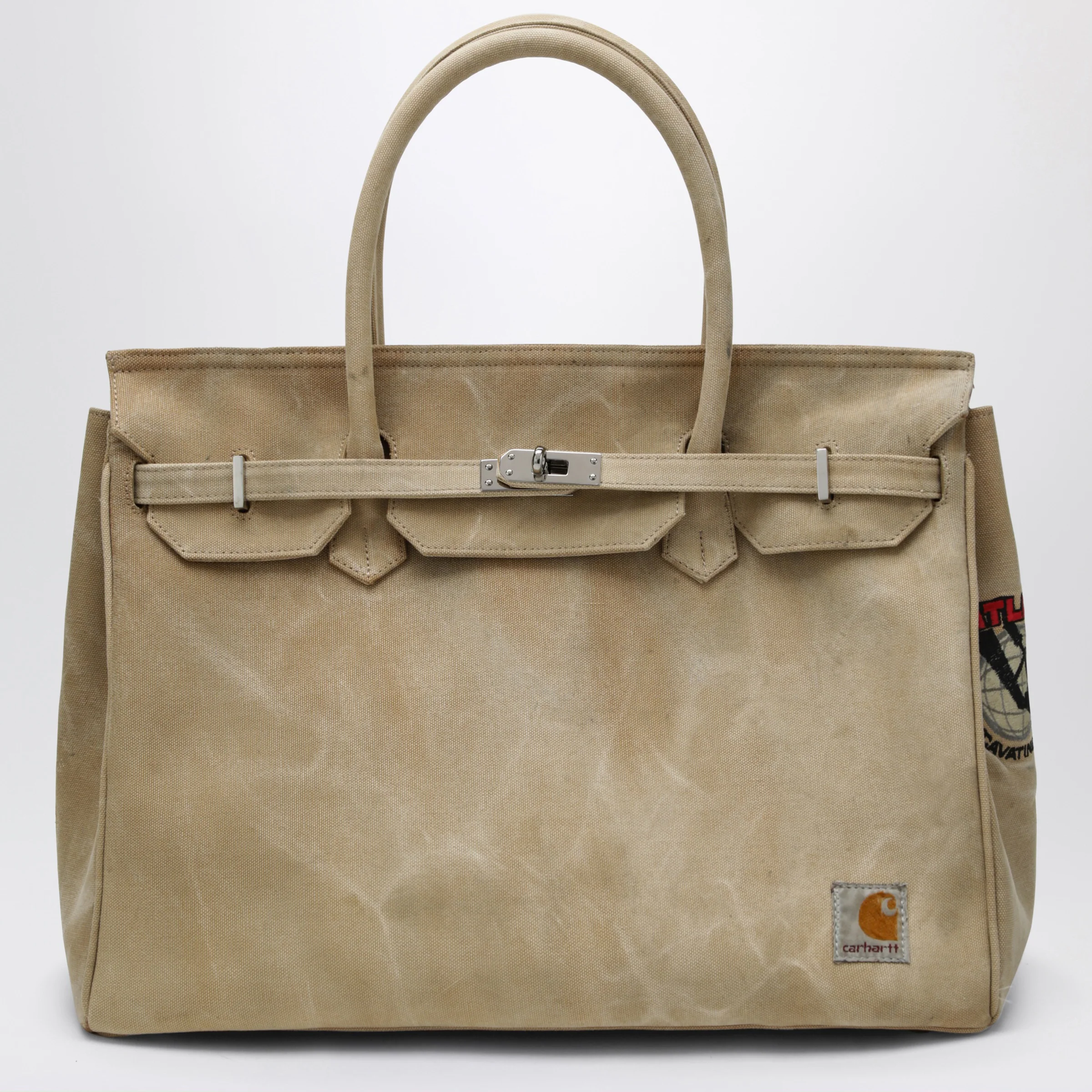 ANOTHER CHANCE Beige bag in recycled vintage Carhartt fabric