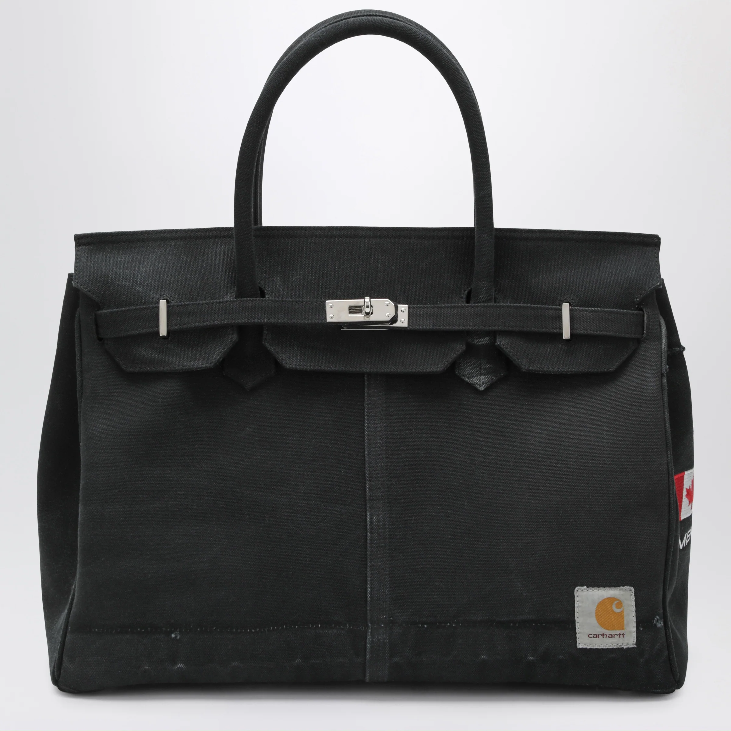 ANOTHER CHANCE Black bag in recycled vintage Carhartt fabric