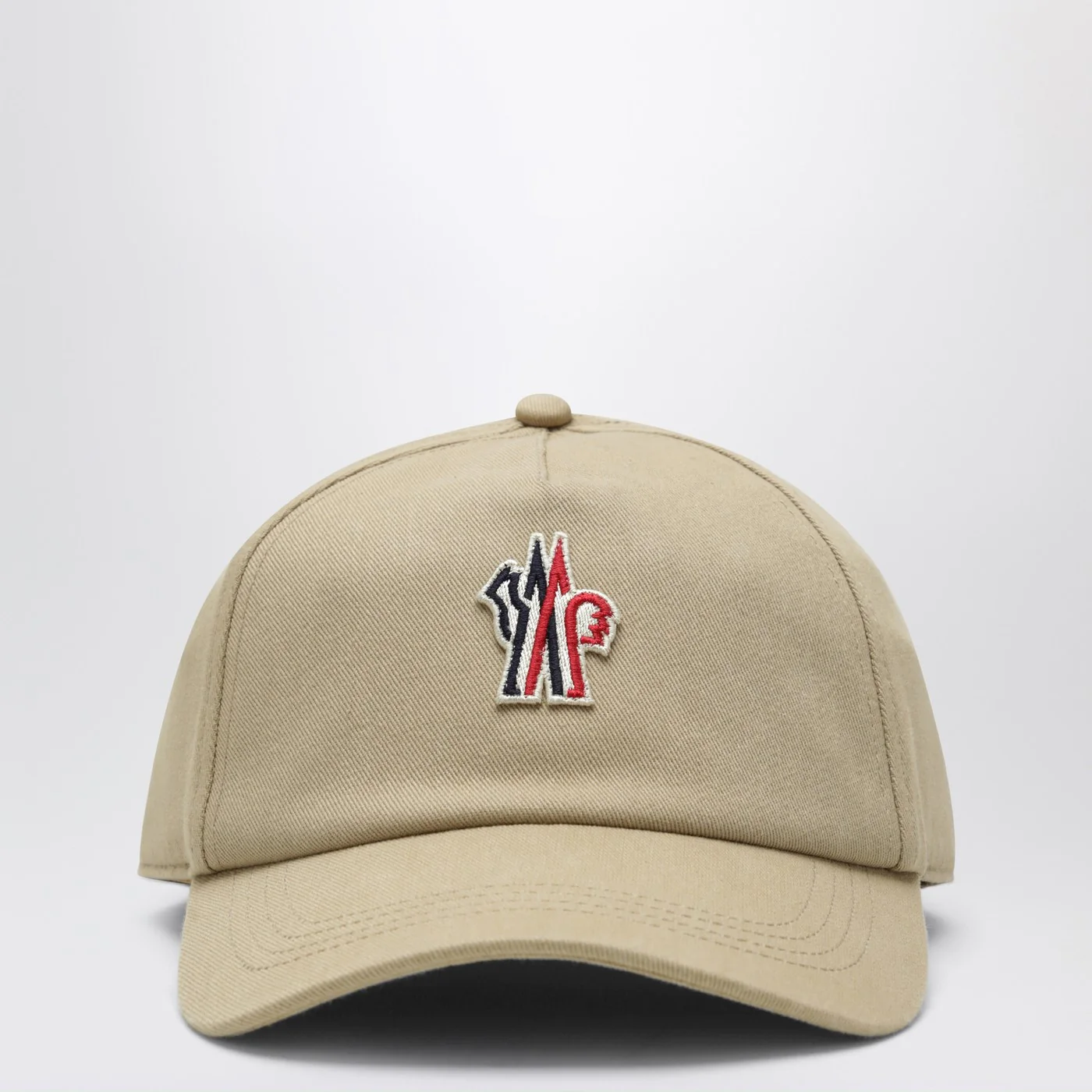 Moncler Grenoble Beige baseball cap with logo patch