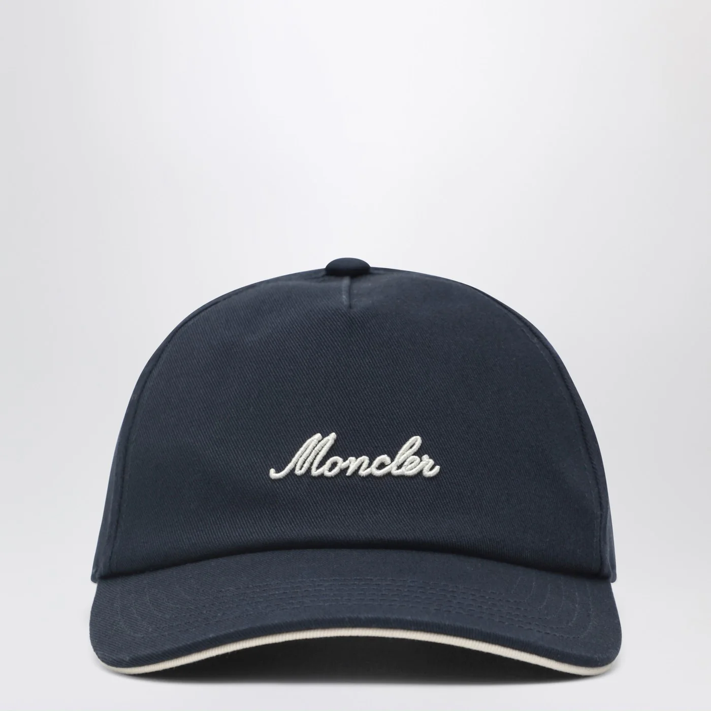 Moncler Navy baseball cap with embroidered logo