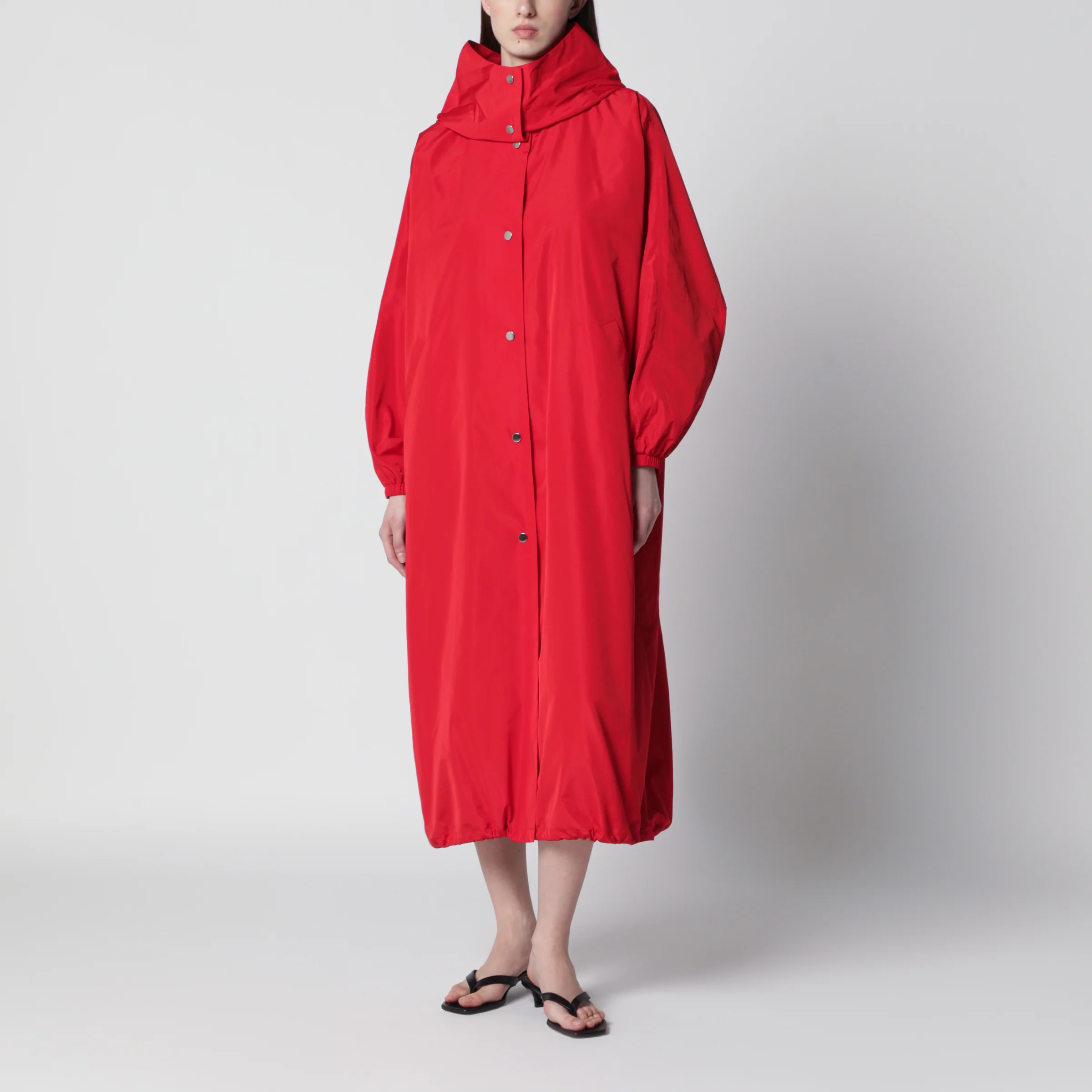 Róhe Red oversize coat in silk-blend fabric
