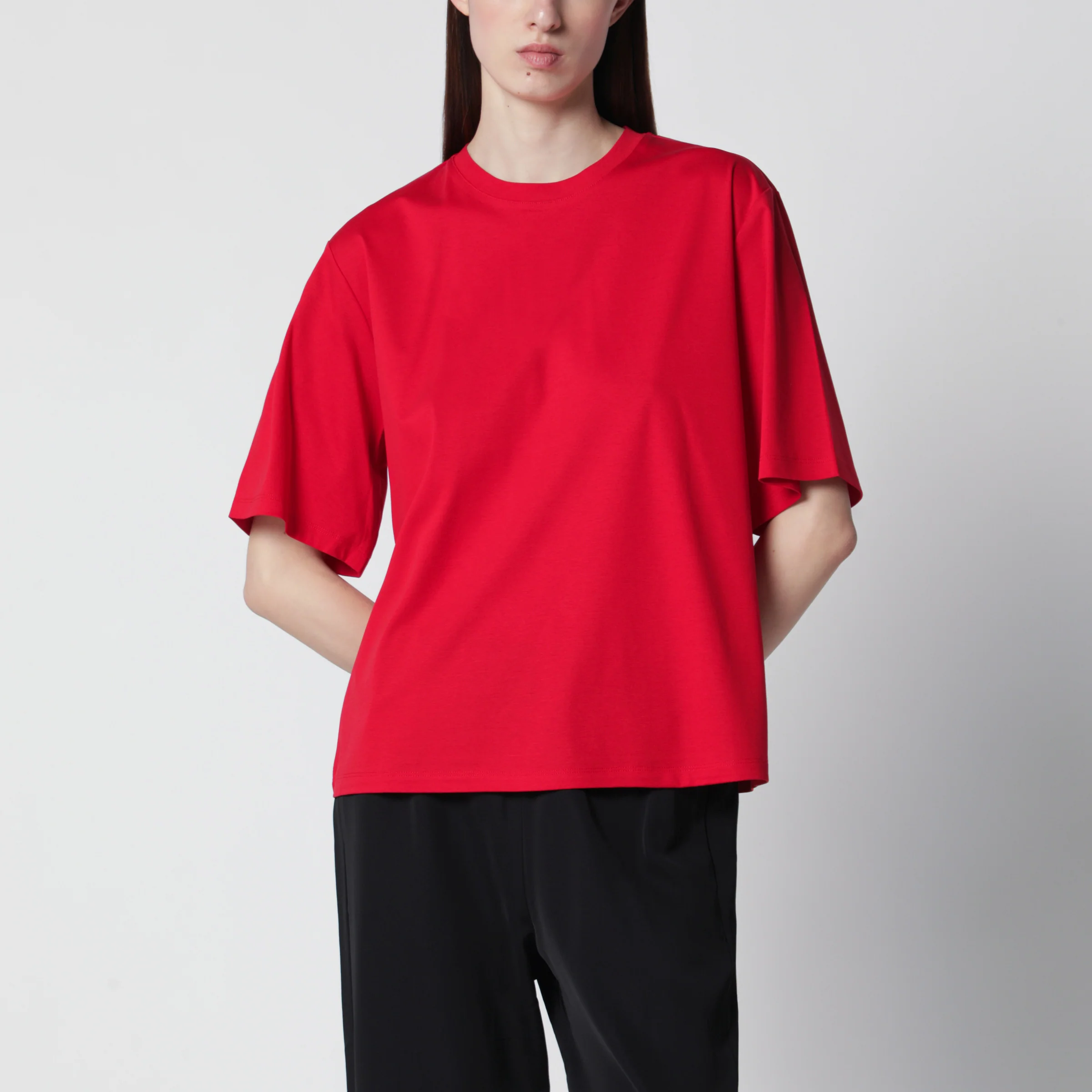 Róhe Red cotton and silk blend T-shirt