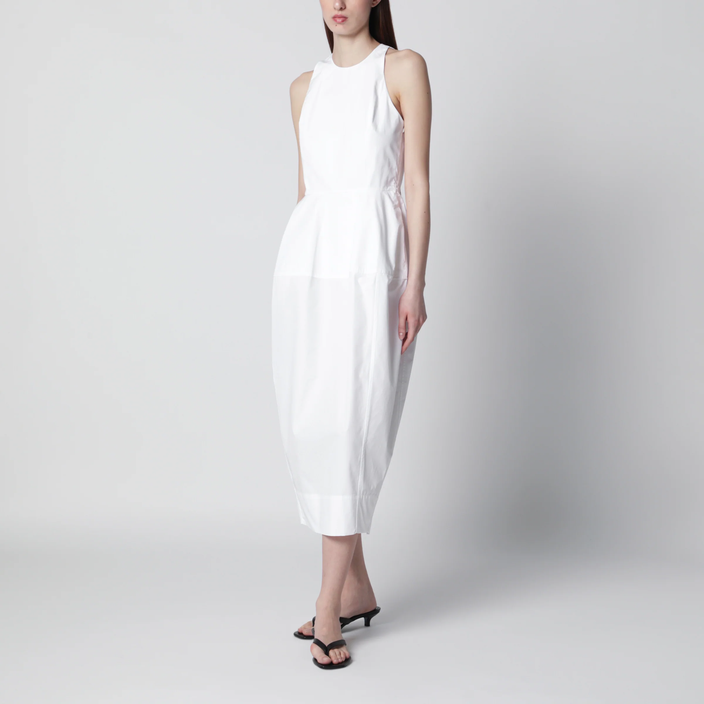 Róhe White midi cotton dress