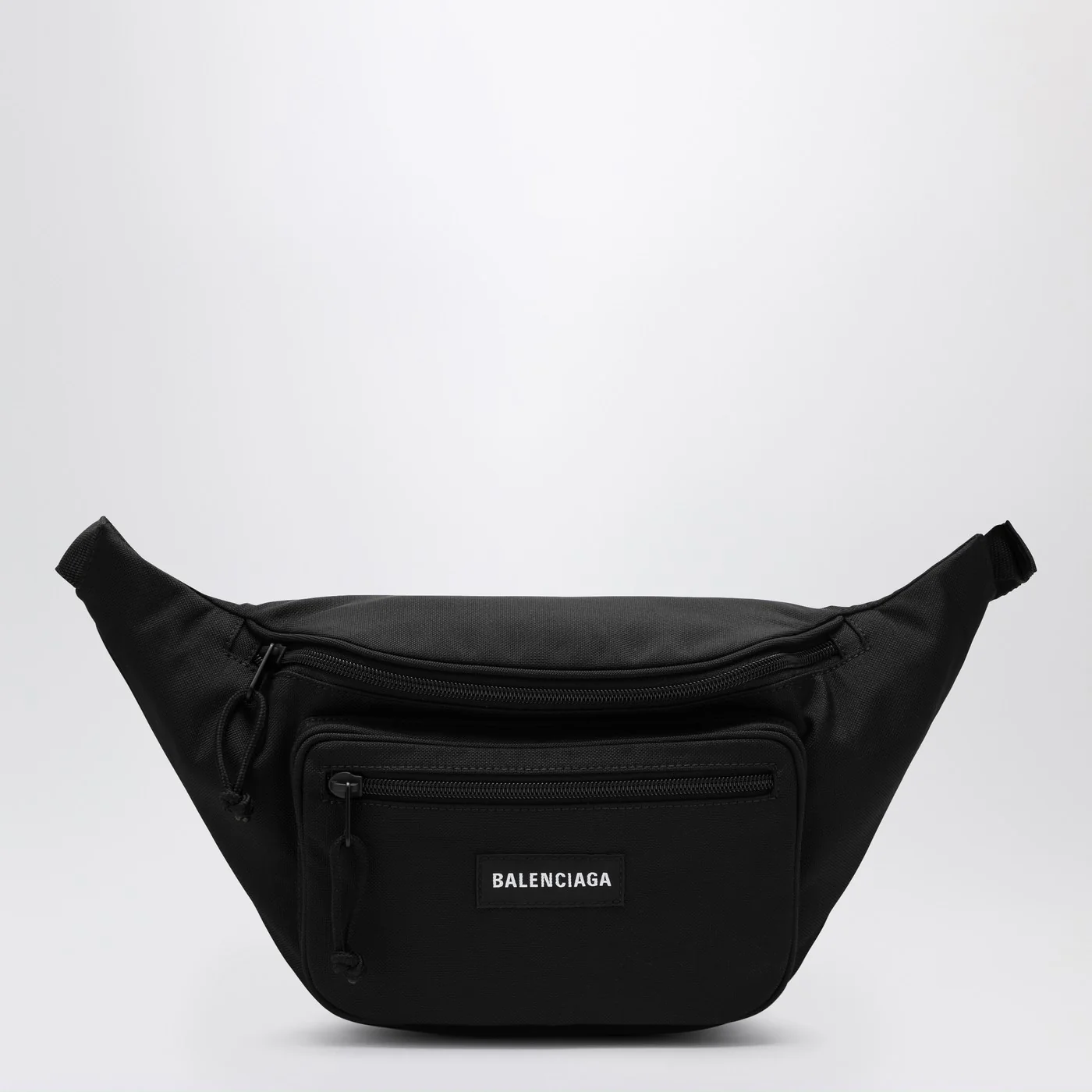 Balenciaga Explorer black nylon belt bag with logo